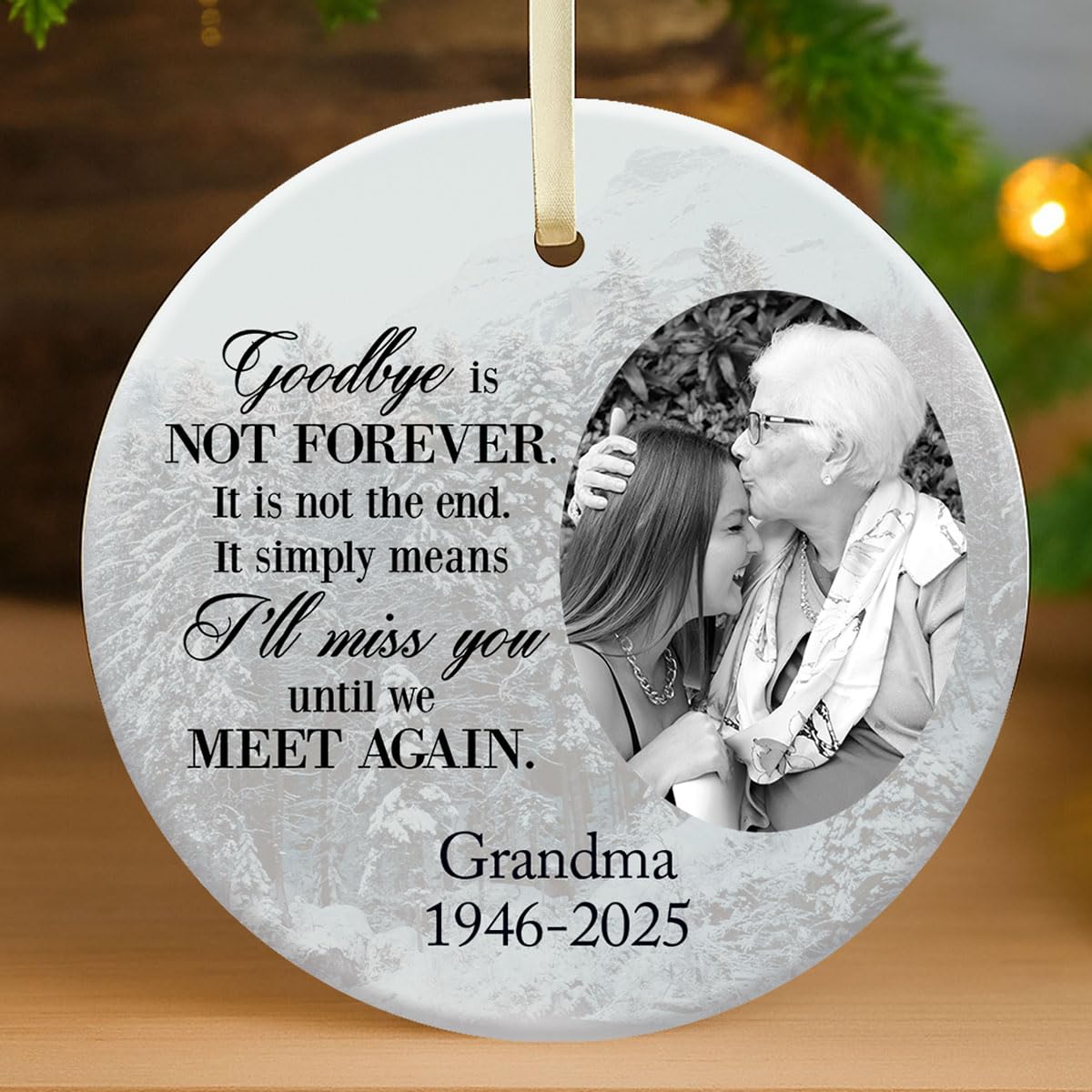 Gutegifts White Personalised Ceramic Memorial Christmas Baubles - Gifts For Remembrance Bereavement Xmas Tree Decoration In Loving Memory Christmas Hanging Keepsake