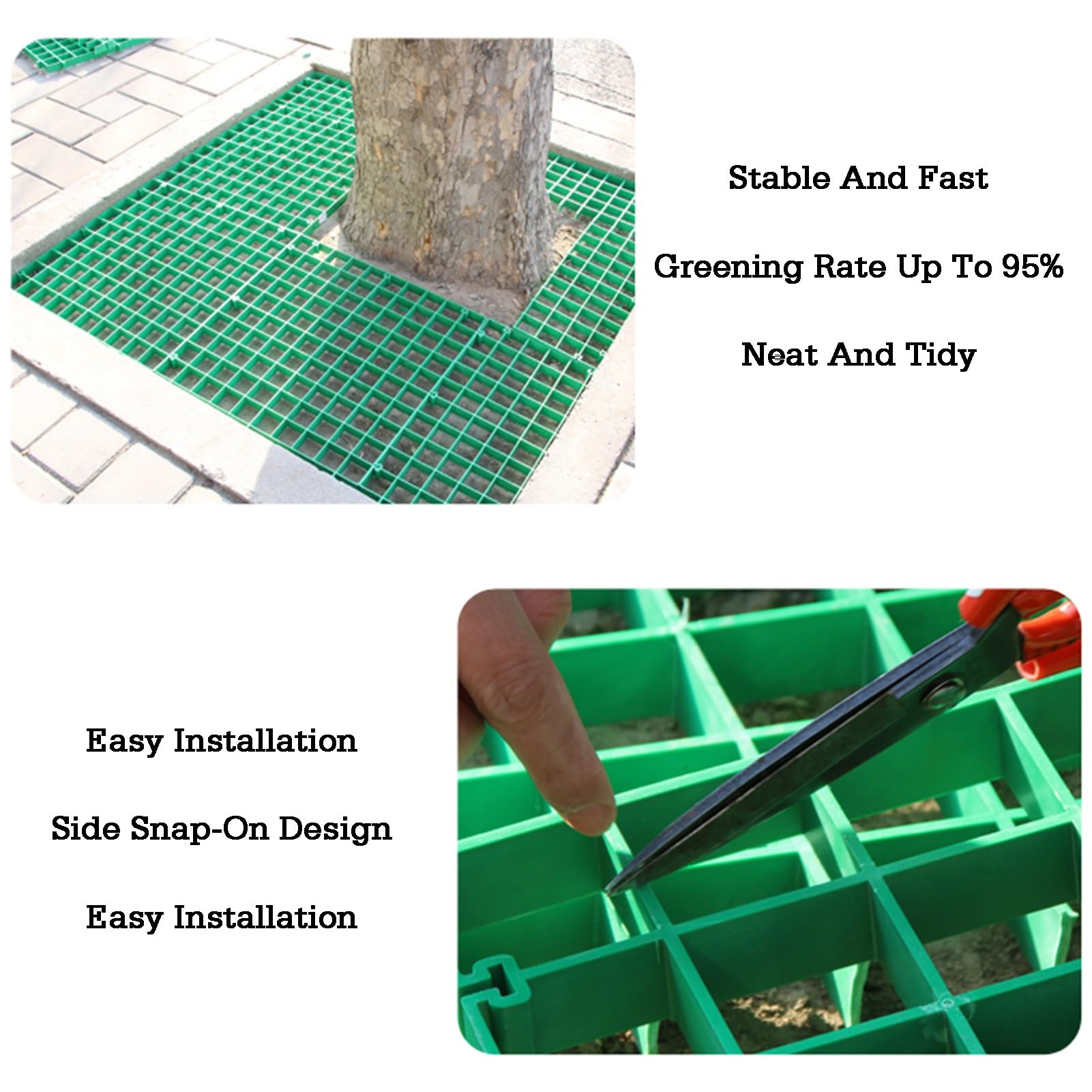 Generisch Hochleistungs-Rasenplatten für Einfahrten, Terrassen und Wege - 16-teiliges Set, 50x50cm, Bodeneinfassung für den Außenbereich (Farbe 2)