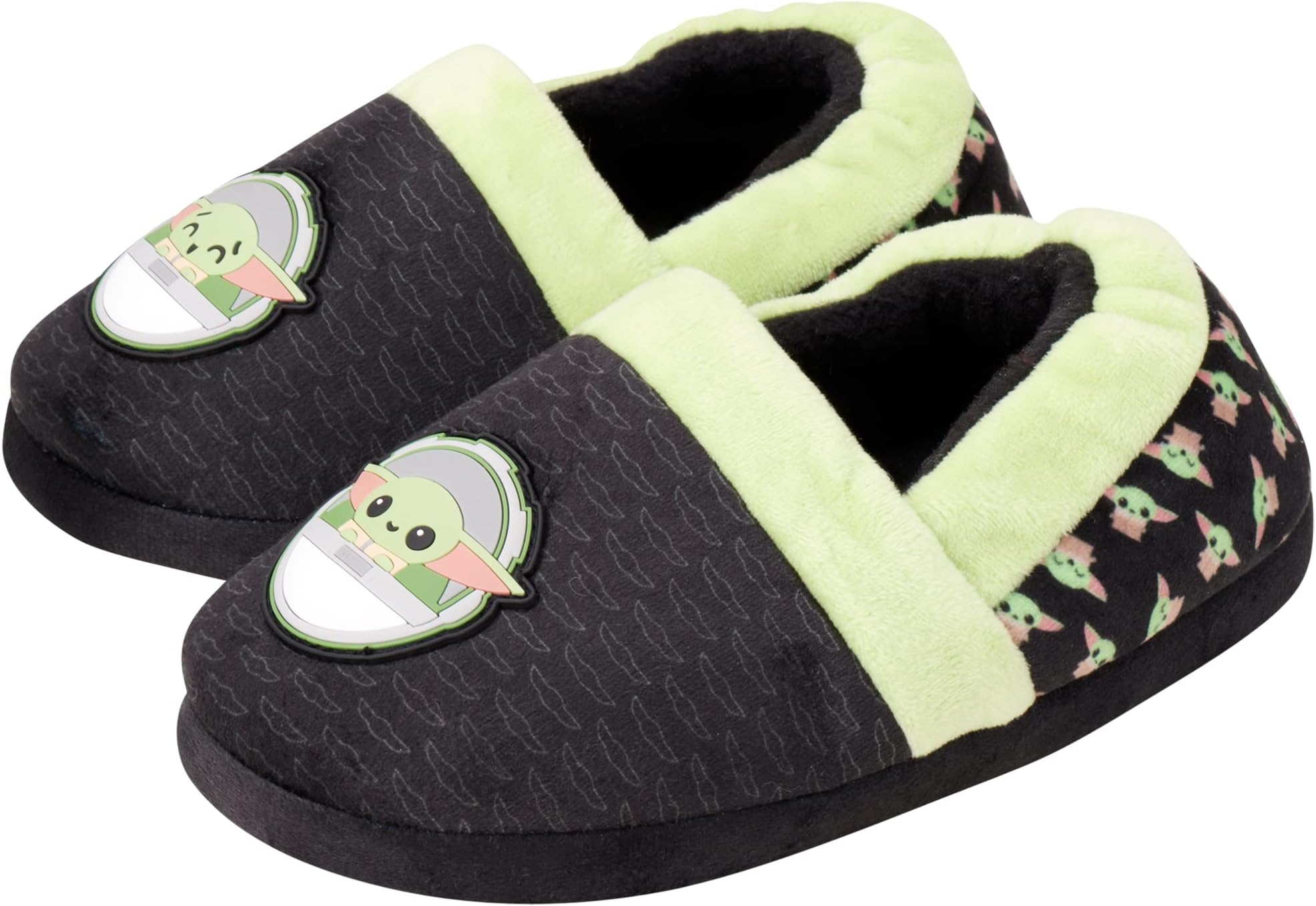 disneyBoys' Star Wars Slippers - Mandalorian Baby Yoda Fuzzy Slippers, Non-Skid Sole (Toddler/Boys)