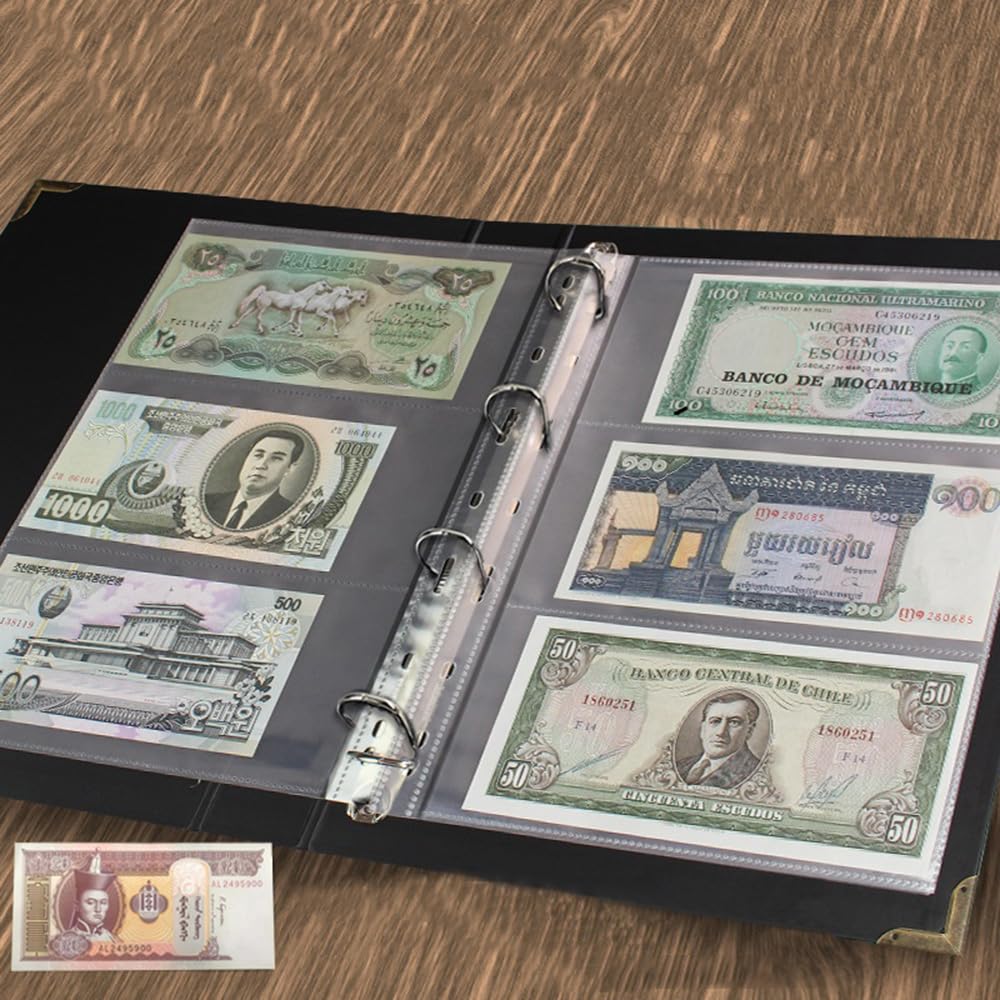 Libro di raccolta valuta, album per banconote a fogli mobili