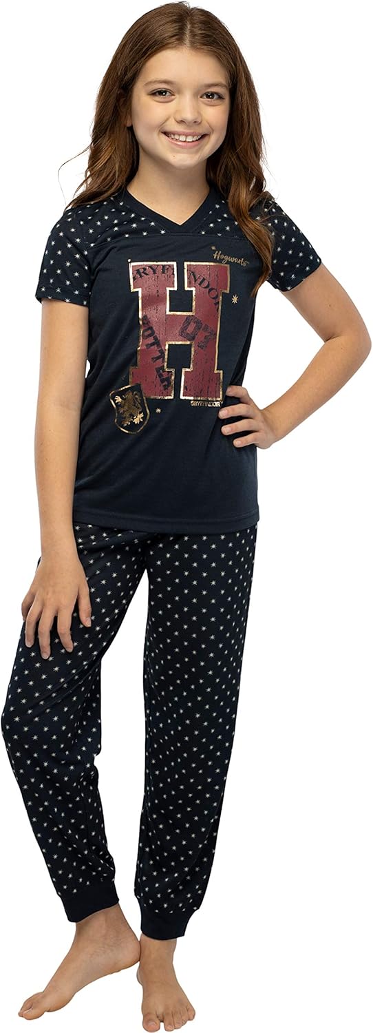 Harry Potter Girls' H Is For Harry Gryffindor Athletic Shirt And Pants 2 PC Pajama Set