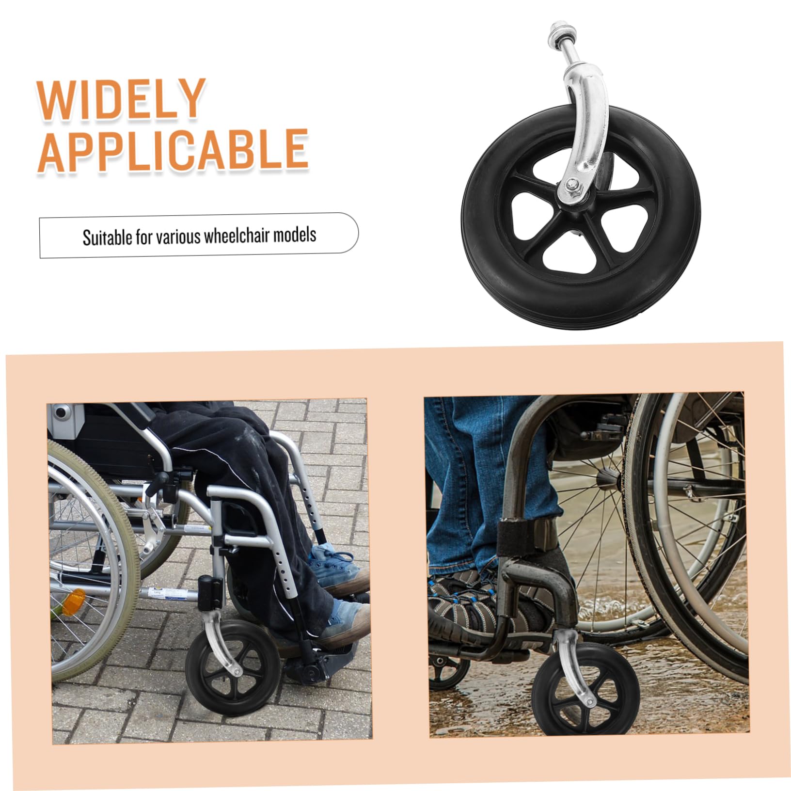 Didiseaon Wheelchair Fork Assembly Replacement Wheel Bearing 8 Inch Wheel for Wheelchair