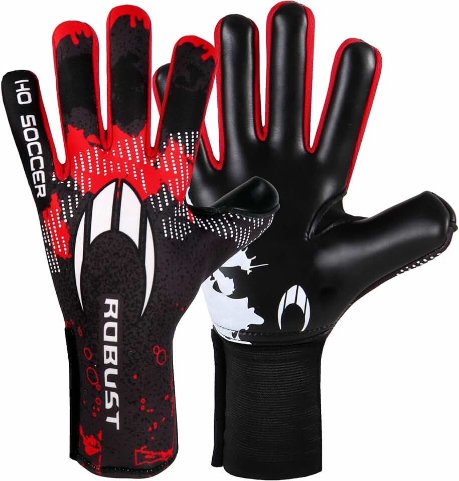 Ho Soccer Robust Red Gants de Gardien de But Unisexe pour Enfant, Noir/