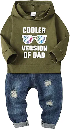 NZRVAWS Baby Boy Clothes Toddler Outfits Gift 6 12 18 24 Months 2 3 4 5T Infant Clothing Hoodie Sweatersuit Long Pant Jean