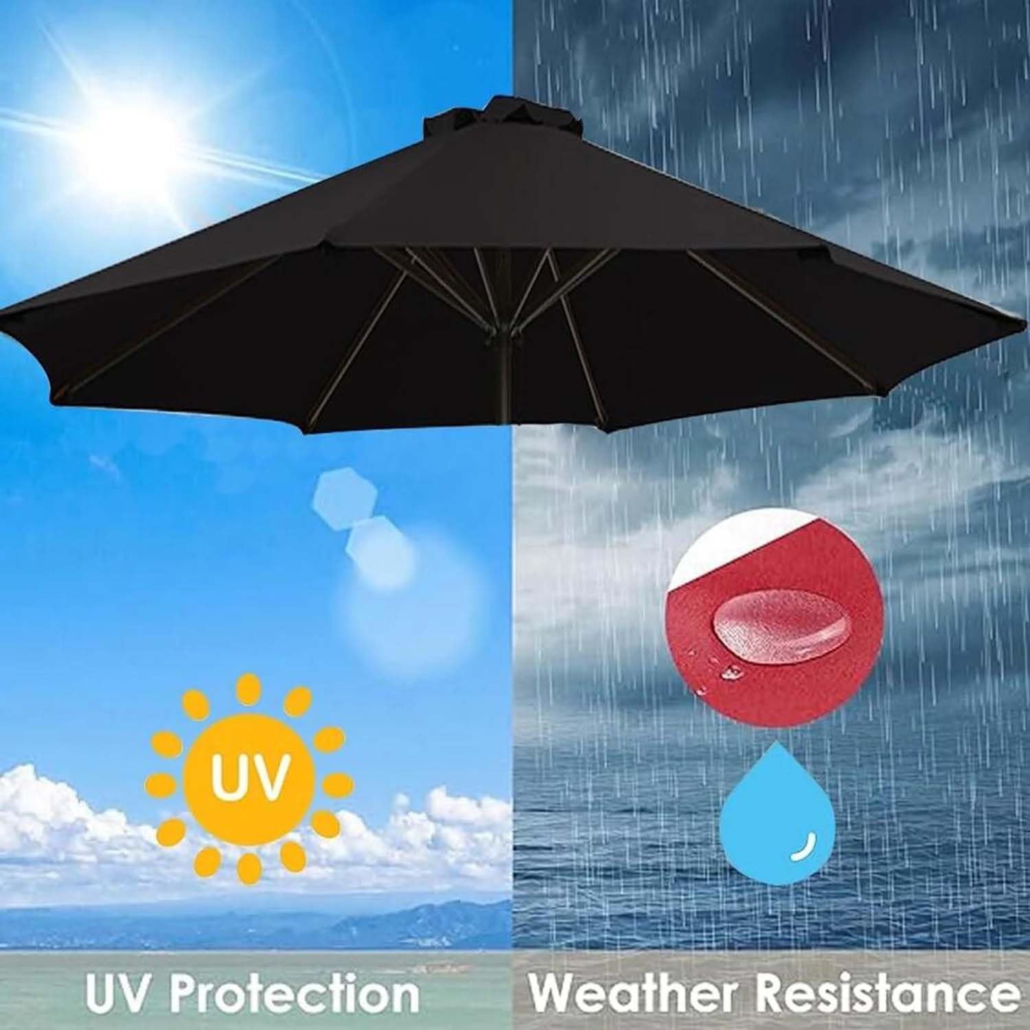 Vervanging Parasol luifel 2m-4m - Waterdichte Tuinparaplu vervangende Vervanging Parasol luifel 2m-4m - Waterdichte Tuinparaplu vervangende