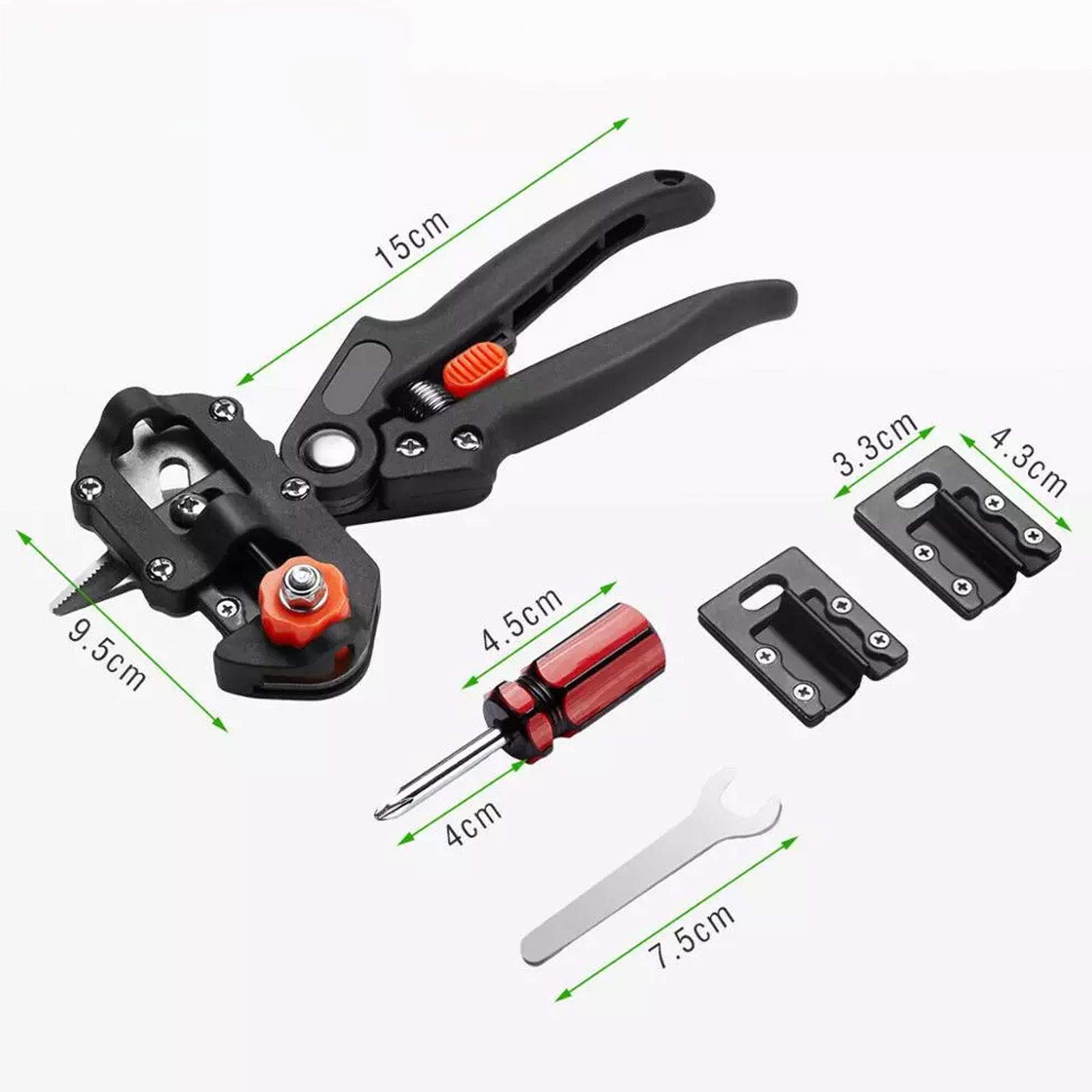 Forbici per Innesto e Potatura Forbici Innesto, Giardino Innesto Kit Professionali Cesoia Forbici da Potatura Set da Giardinaggio per Alberi da Frutto/pianta/ramo, Alto Tasso di Sopravvivenza,Nero