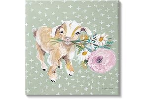 Unveiling Nature's Charm: Attentive Goat's Floral Offering Backdrop by Jessica Mingo