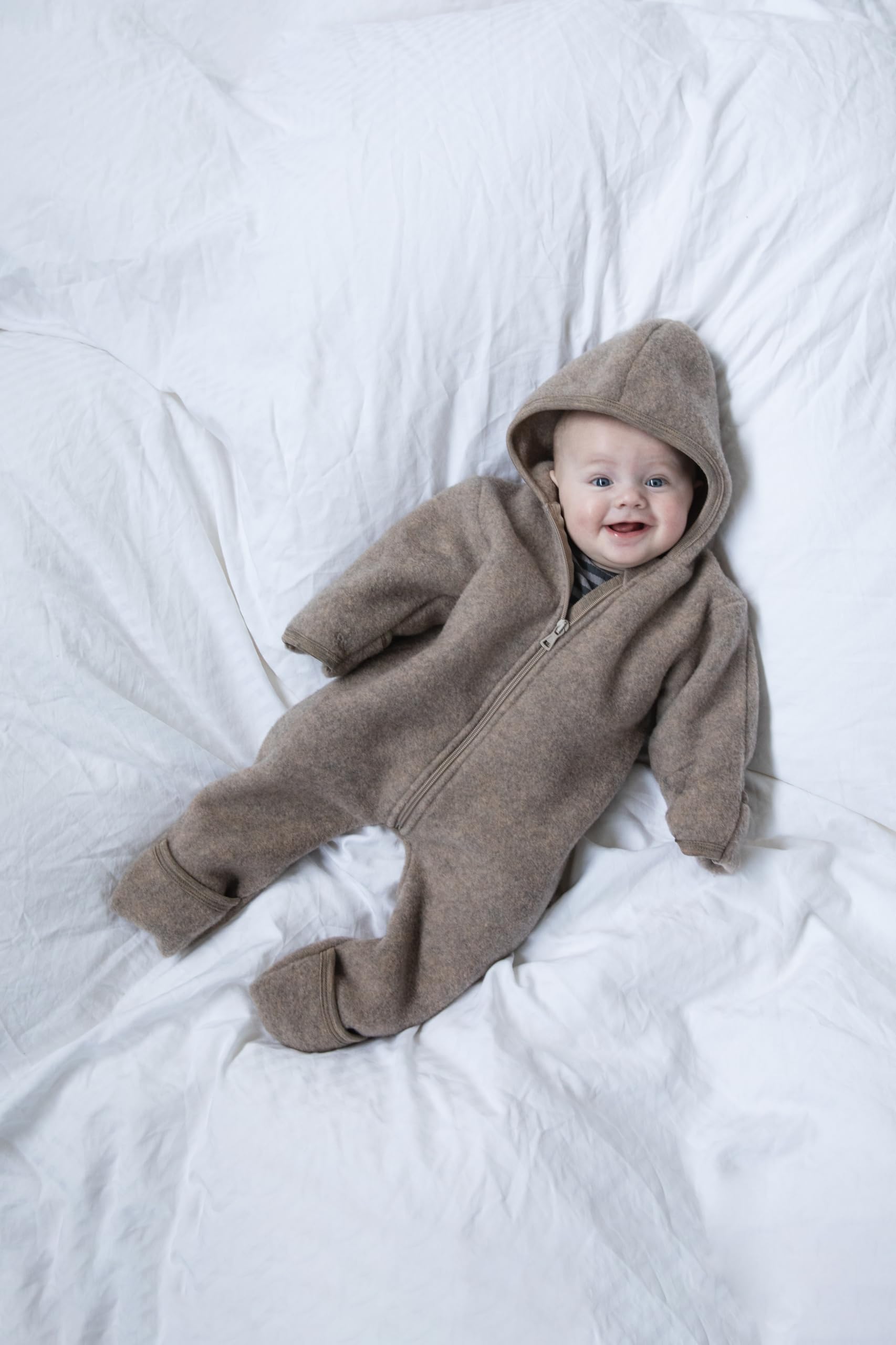 Engel | Wolle Fleece Anzug Schneeanzug | Mit Reißverschluss | Newborn Baby | 100% Wolle kbT