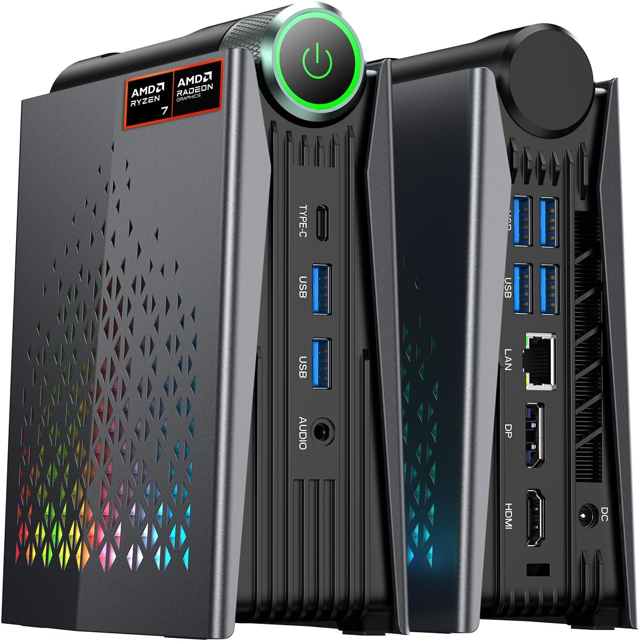 ACEMAGICIAN [Mini Gaming PC] Mini Computers Ryzen 9 6900HX[up to 4.9Ghz], 32GB DDR5 512GB NVMe SSD Mini PC with AMD Radeon 680M, RGB Lights/WiFi6/BT5.2/Dual Channel/3 Modes Mini Desktop