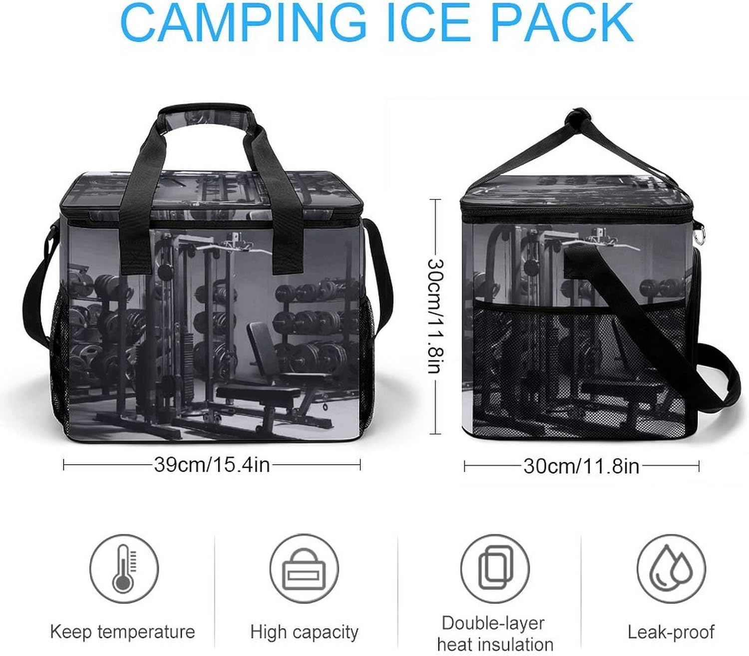 Insulated Picnic Backpack Tote Bag, Large Capacity 30L Gym Equipment Cooler Bag Leakproof Beach Bags Portable Lunch Box Waterproof Picnic Basket for Beach Camping BBQ