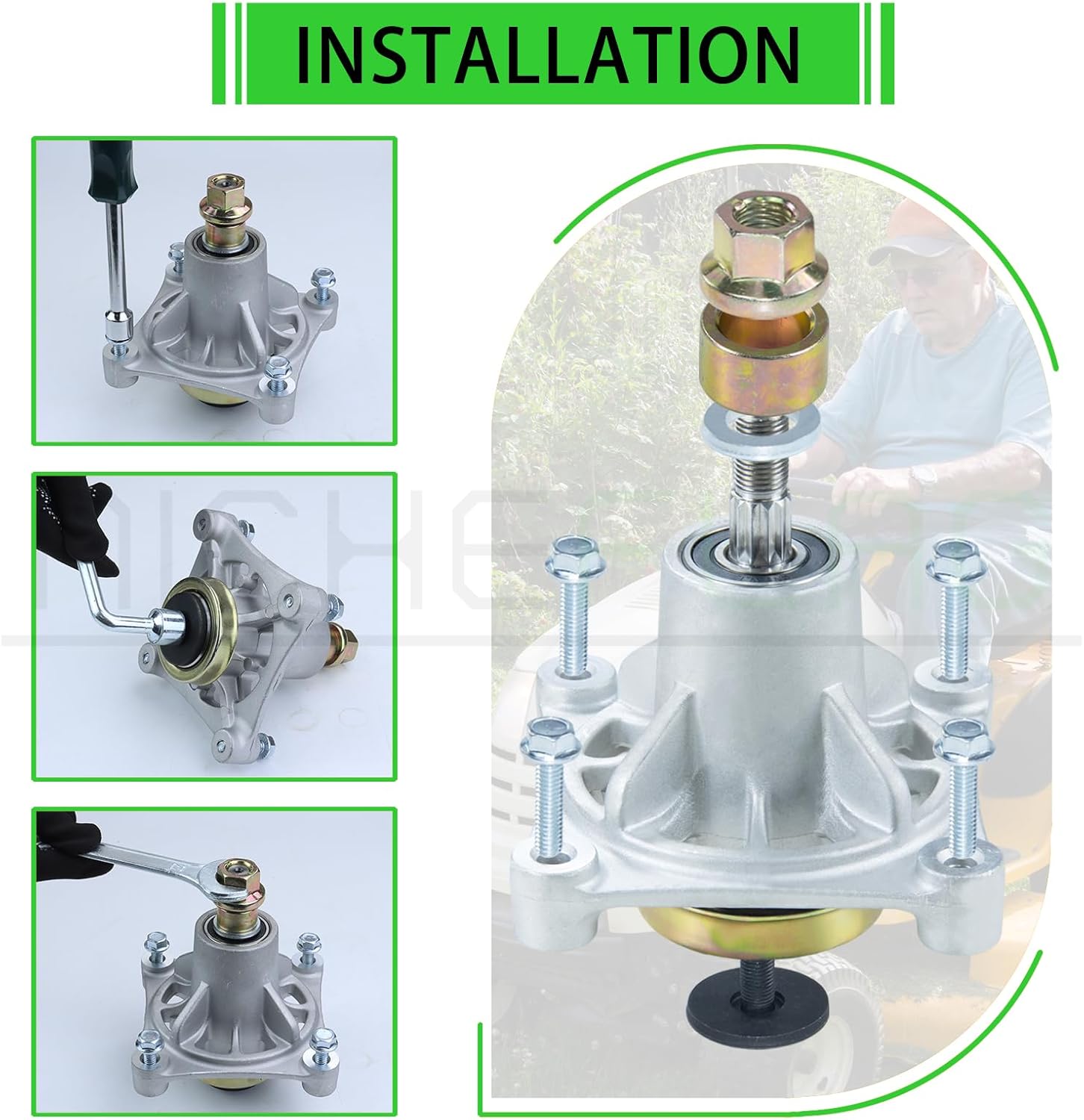 3 Pack 604214 Spindle Assembly Replaces Hustler Raptor Spindle 604214 Spindle for Hustler 32 42 52 Deck for Hustler Raptor 42 Inch 36 Inch 52 Hustler Raptor Deck