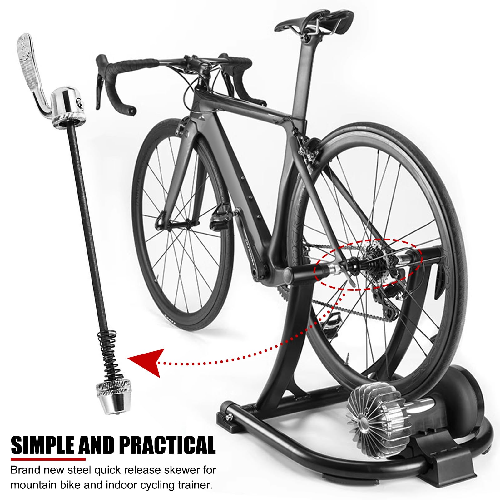 Gavigain Cycling Quick Release Skewer 190mm MTB Road Bike Rear Wheel Quick Release Replacement Axle for Road or Mountain Cycle Indoor Trainer