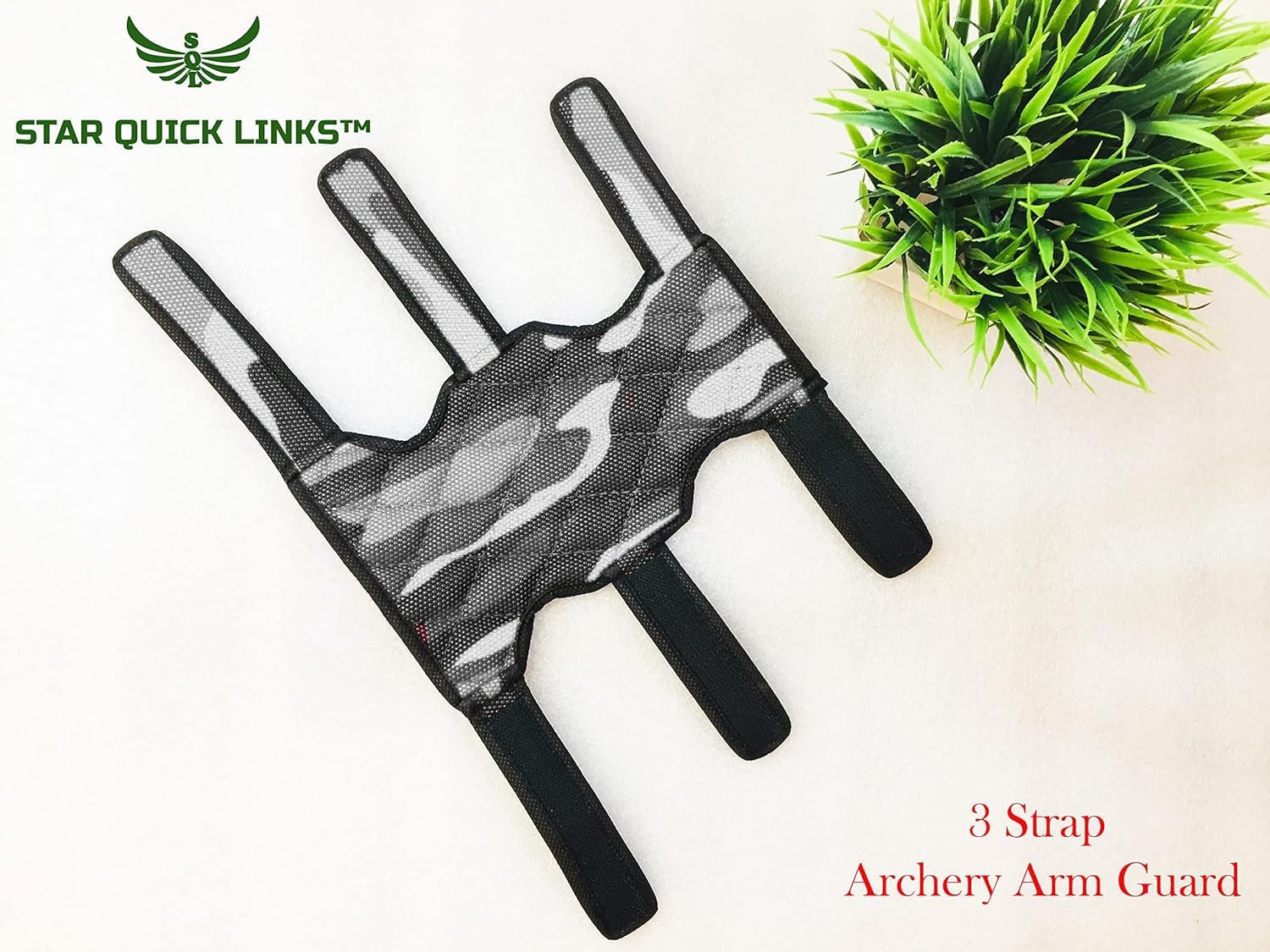Archery Arm Guard for Men Women, Vegan Leather, Adjustable Fit, 3 Hook & Loop Fasteners, Perfect Hold, Bow Archery Protect 3 Strap Guard, Arm Guard Forearm Protector
