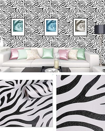 Miniatura 3 de PoetryHome Vinilo autoadhesivo con rayas de cebra, papel de pared para estantes, cajones, armarios, aparadores, manualidades, 17.7 x 117 pulgadas