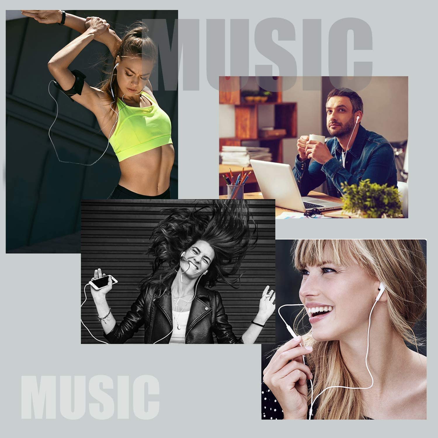 Cuffie per iPhone, Cuffie In-ear iPhone con filo Hi-Fi Stereo Auricolari, Controllo del Volume Isolamento del Rumore Earphones Compatibile con iPhone 14 Pro Max/13/12/Mini/11/SE/XS Max/X/XR/8 Plus/7 - 4