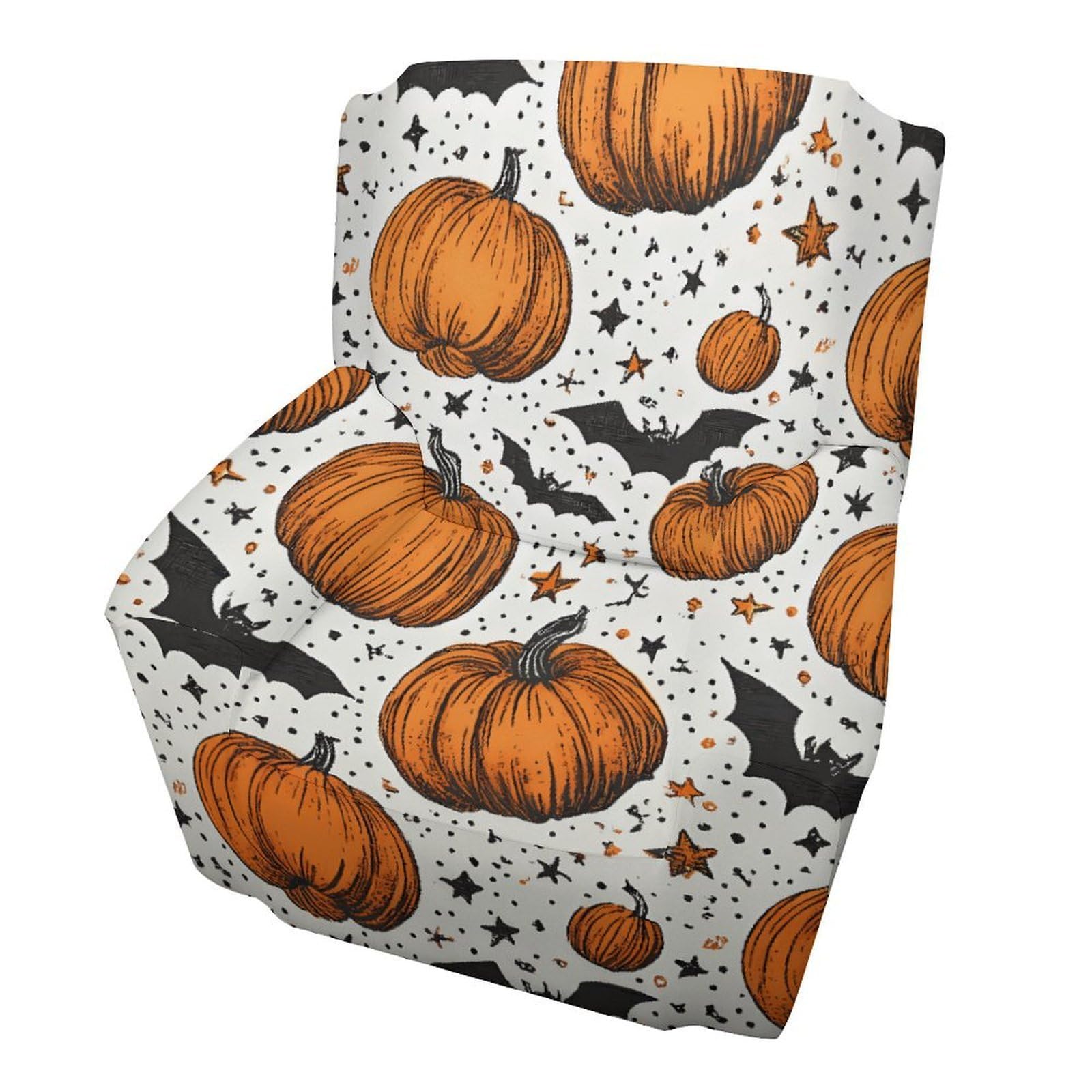 Housse de fauteuil élastique et antidérapante motif citrouille