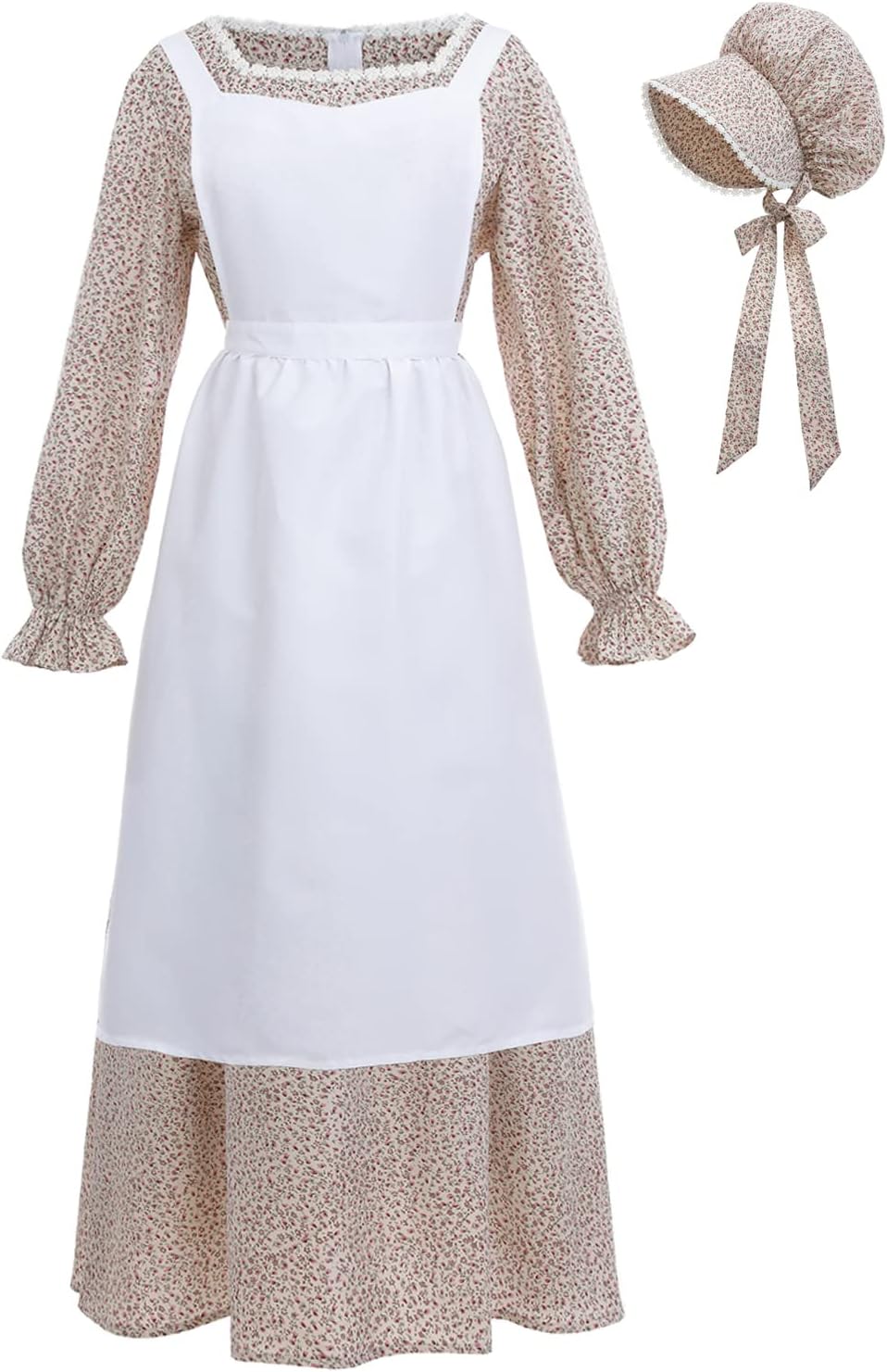 CR ROLECOS Colonial Pioneer Prairie Dress Women Floral Amish Dresses Pilgrim Costume Pioneer Trek Clothing