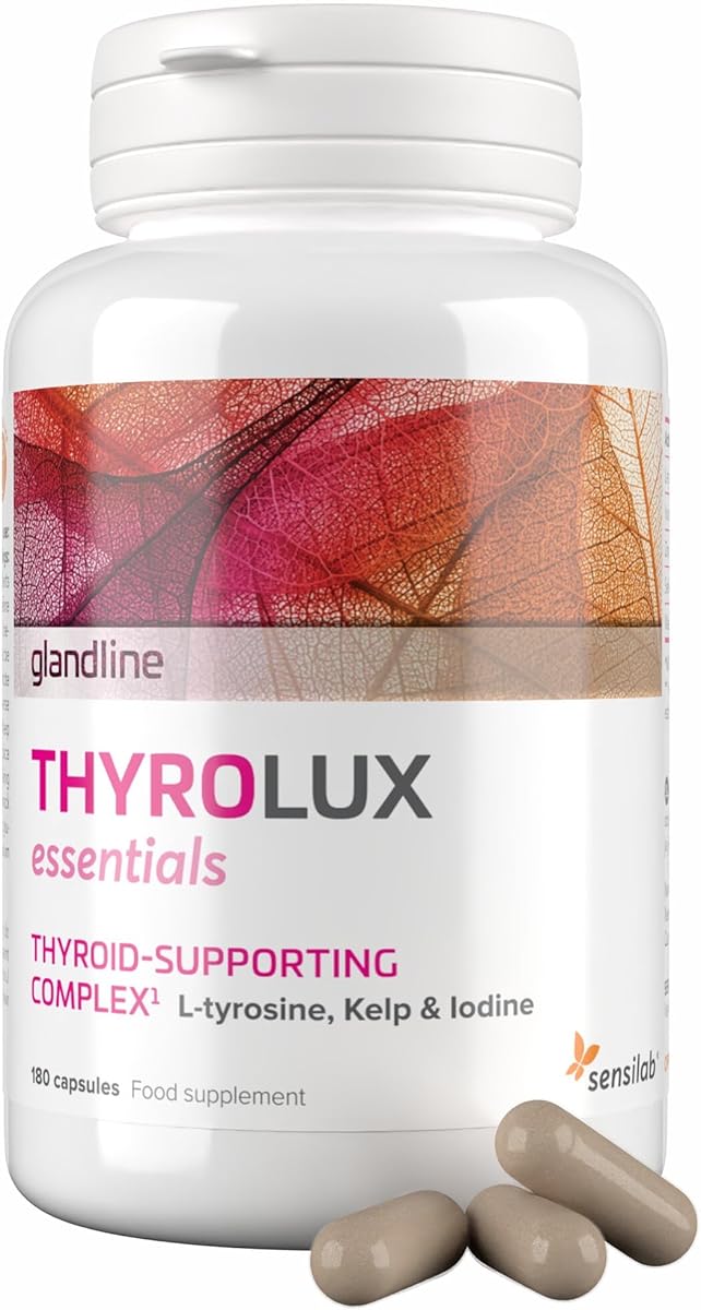 Jod Tabletten – Schilddrüse – Jod 150µg – Zink, Selen, L Tyrosin, Mangan – Pflanzlicher Ursprungs – 180 Kapseln Hochdosiert für 180 Tage – Thyrolux Sensilab