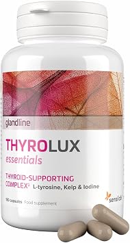 Selenium Zinc Thyroid - 180 Capsules for 180 Days - L Tyrosine, Iodine, Manganese - For Thyroid - Gluten, Lactose, Non-GMO, Vegan - Sensilab ThyroLux Essentials
