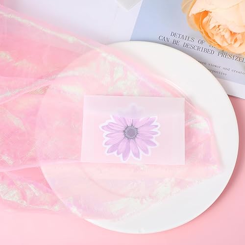 Miniatura 8 de Teaaha 50 sobres de cristal de 3.9 x 2.7 pulgadas, sobres de boletos de lotería, bolsas de papel de vidrio para sellos, sobres transparentes para