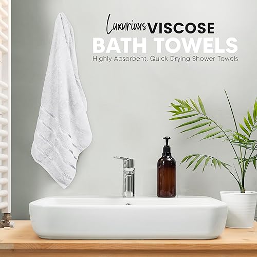 Miniatura 3 de YRALY Juego de 8 toallas de lujo para baño, 2 toallas de baño, 2 toallas de mano y 4 toallas faciales, 100% algodón hilado en anillo de 21.16 ozm,