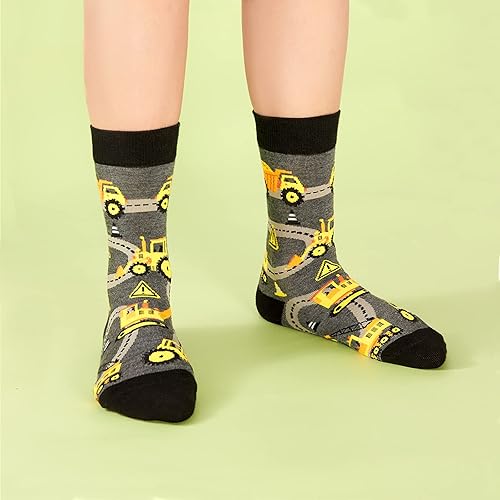 Miniatura 4 de PanPacSight Paquete de 4 calcetines novedosos para niños y niñas, divertidos dibujos animados, lindos animales, alimentos, aguacate, piña, bola