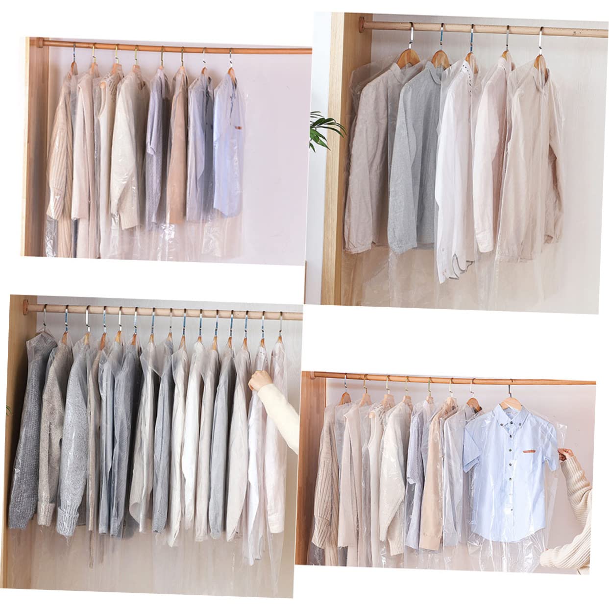 Fundas para Ropa Transparentes 40 Piezas Pe para Guardar | Antihumedad, Almacenamiento Cómodo, Formato para Colgar, Uso Doméstico y Tintorería