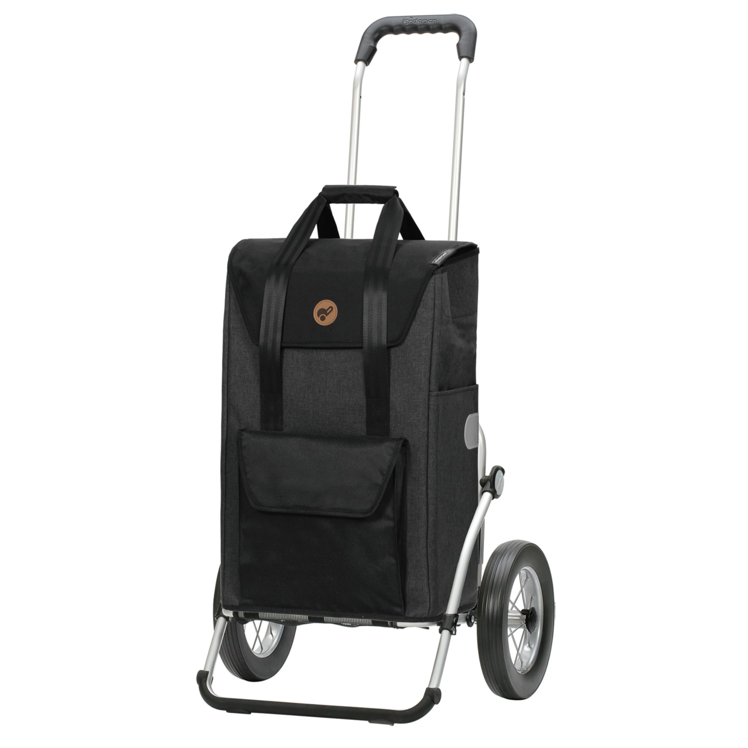 Andersen Black Royal Shopper Senta 2.0 Shopping Trolley 49 L Stylish Water-Repellent Aluminium Foldable Smooth Running
