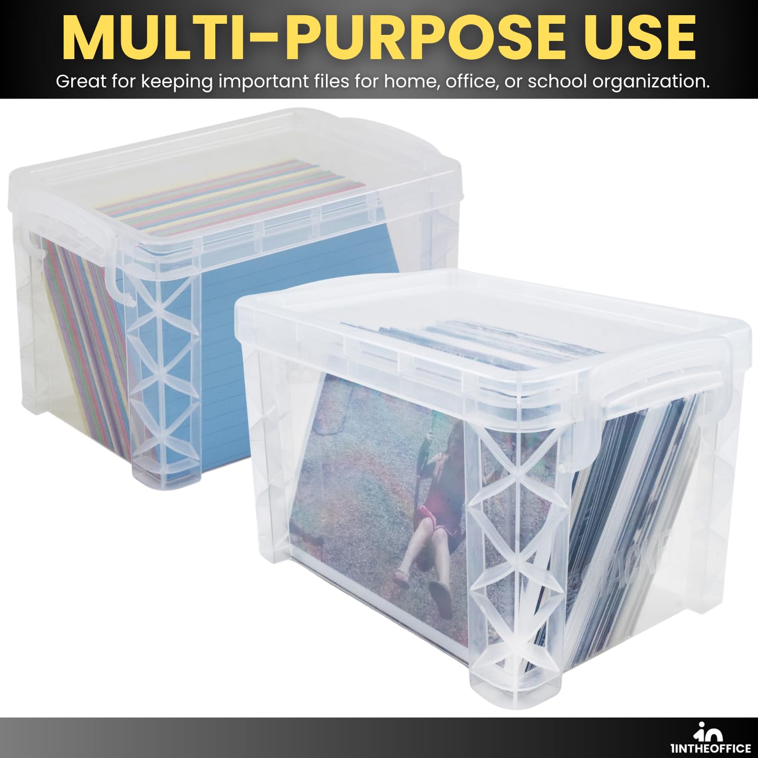 Plastic Index Card Box 4x6, Index Card Storage Box, Index Card Holder, Clear - View #12