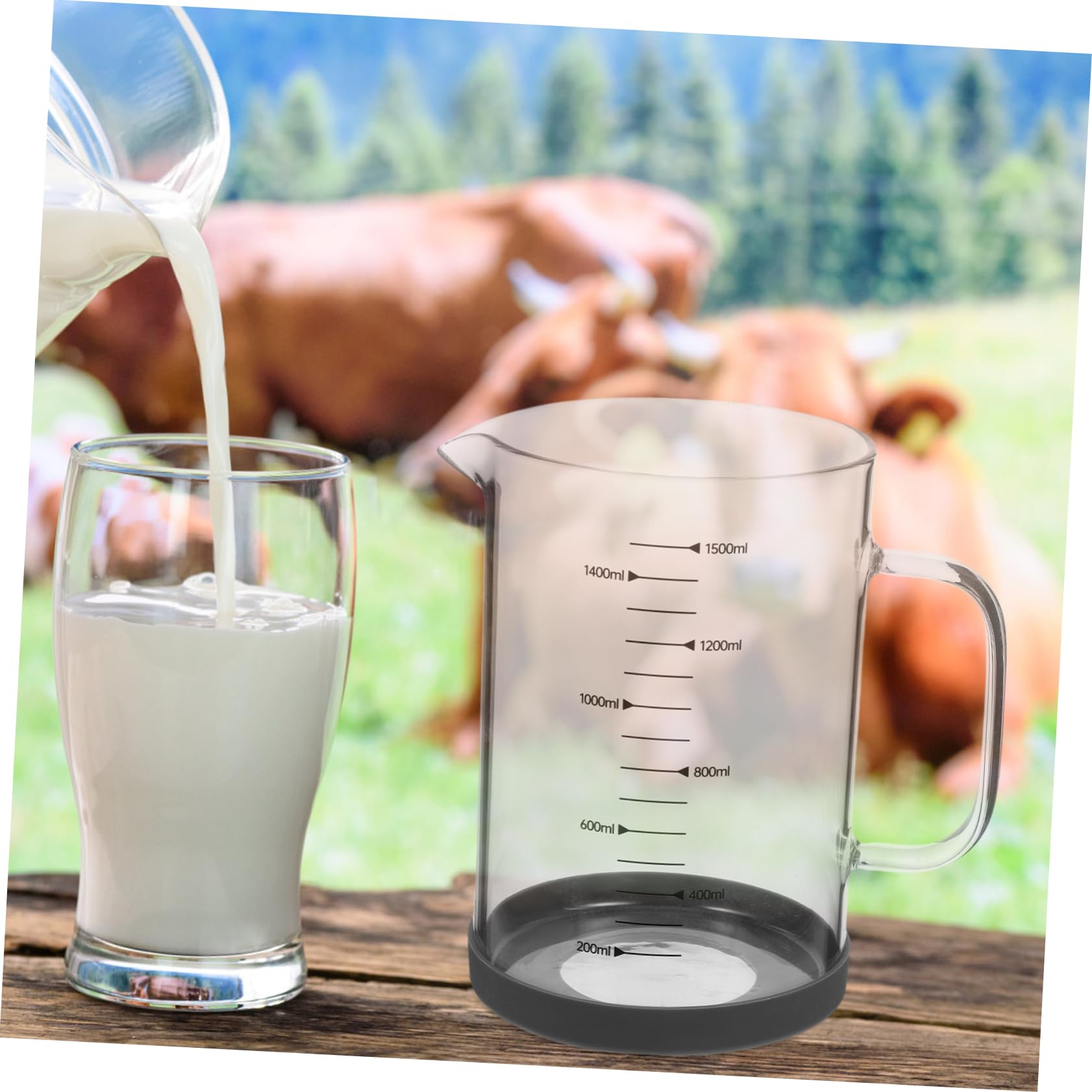Bicchiere Misuratore in Vetro 1500ml con Scala per Cucina