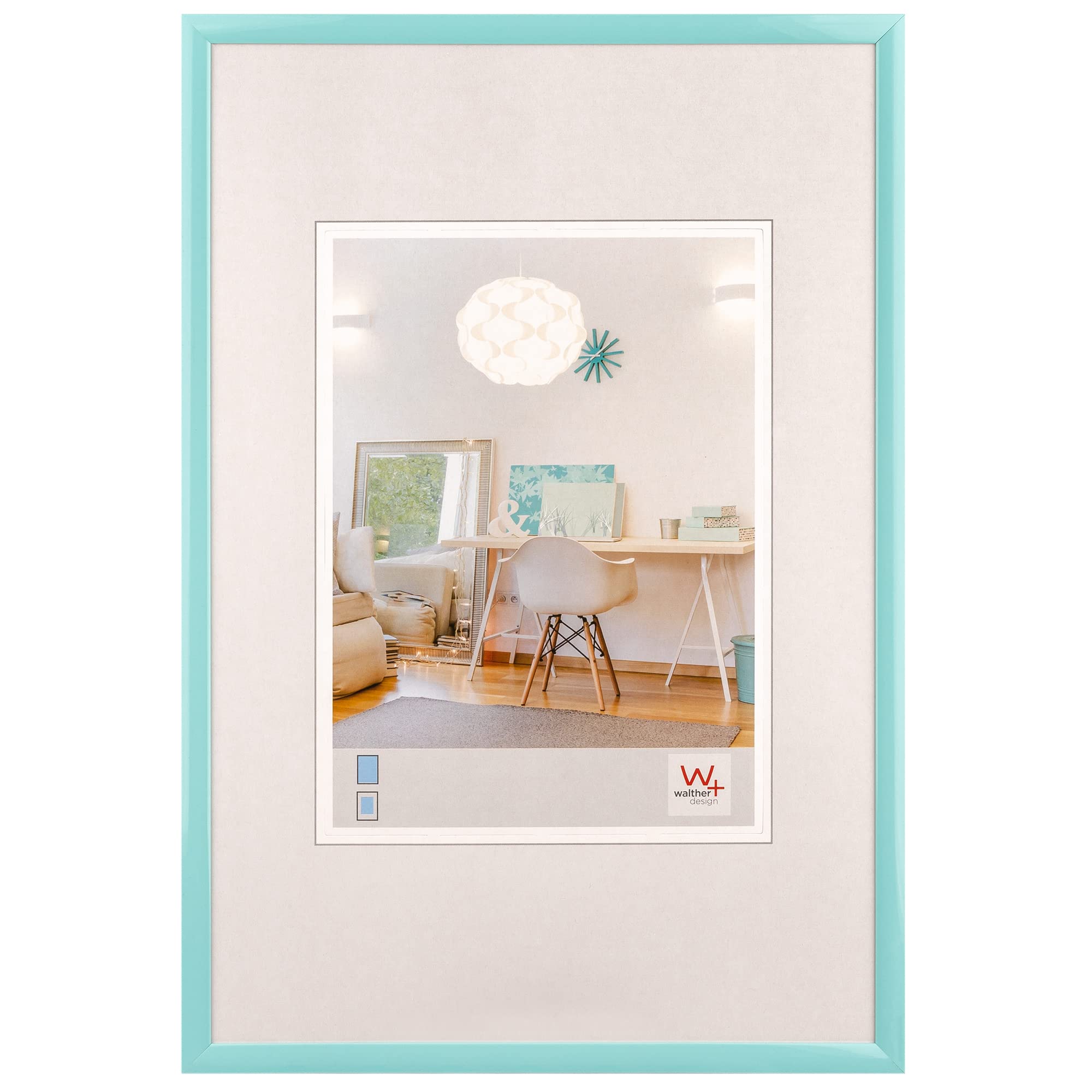 walther design Bilderrahmen türkis 18 x 24 cm New Lifestyle Kunststoffrahmen KV824U