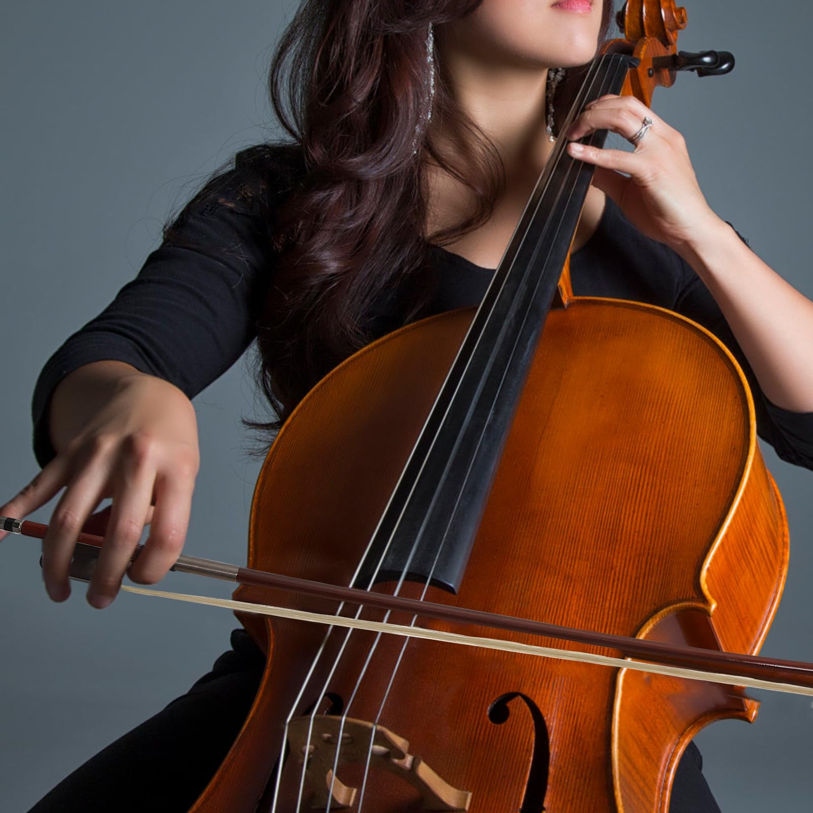 Archetto per Violoncello in Legno Brasiliano, Bilanciato per Studenti | Crine di Cavallo, Tono Preciso e Presa Confortevole, Aspetto Semplice Marrone per Principianti