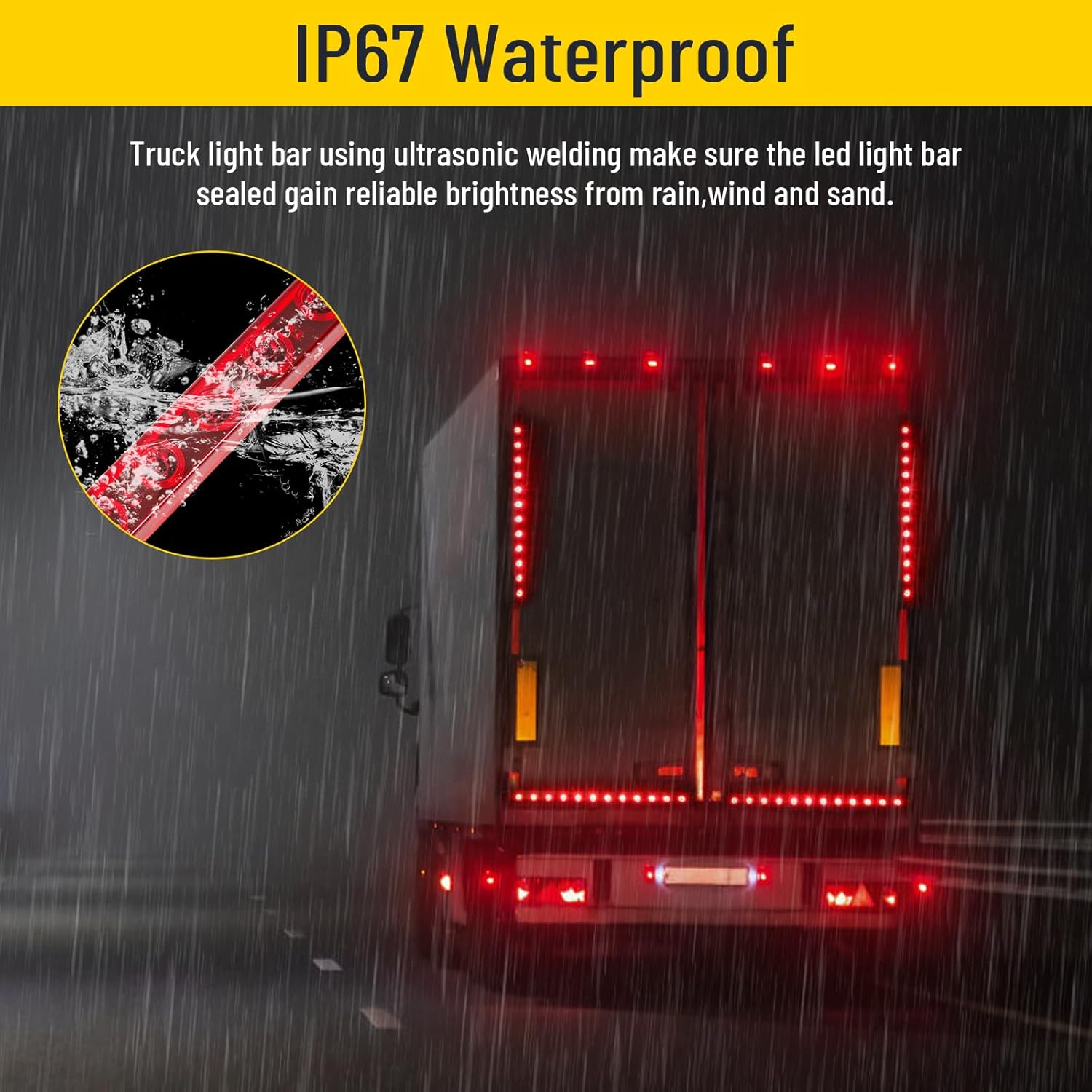 Red Trailer Light Bar, 17Inch 12 LED Trailer Brake Tail Light Stop Turn Park Brake Light Waterproof Enclosed Trailer Lights for Boat Truck RV UTV ATV