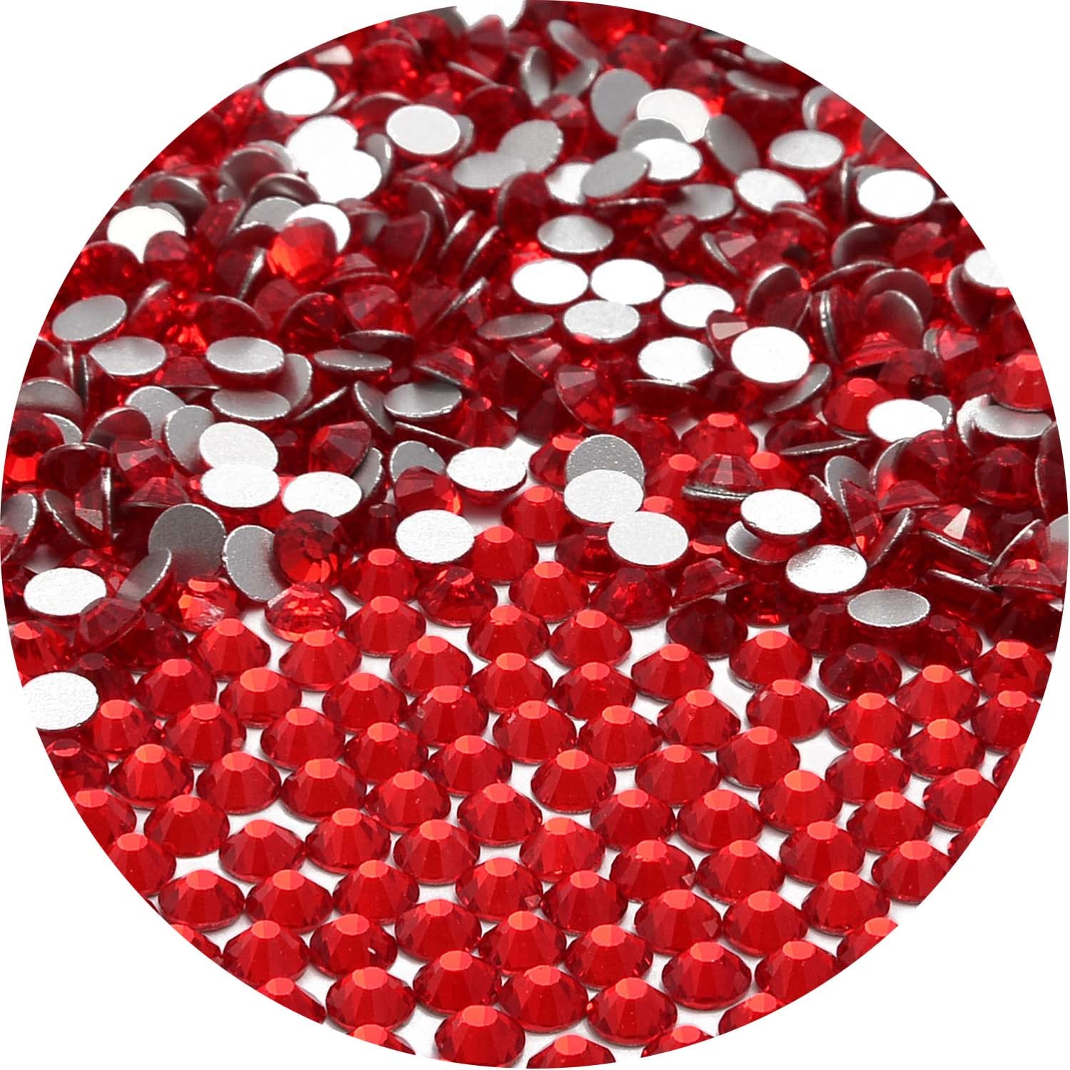 NCB 3000pcs Flatback Round Glass Nail Art Rhinestones Crystal for DIY Making Accessories Shoes, Clothes, Face Art, Bags, Manicure (Siam, SS5 3000pcs)