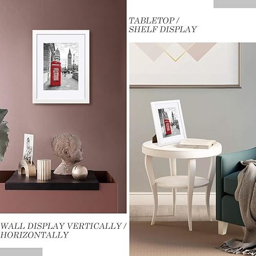 Miniatura 4 de 12 x 16 Marcos de fotos de madera para exhibir fotos 11 x 14 o 8.5 x 11 Diplomas con tapete o 12 x 16 sin tapete - Marco de fotos negro con 2