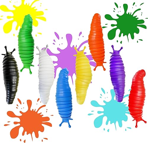 Miniatura 4 de ChasingUtopianGoods Fidget Slug realista Caracol Worm Autismo TDAH Alivio del estrés juguete sensorial articulado que hace un sonido calmante verde