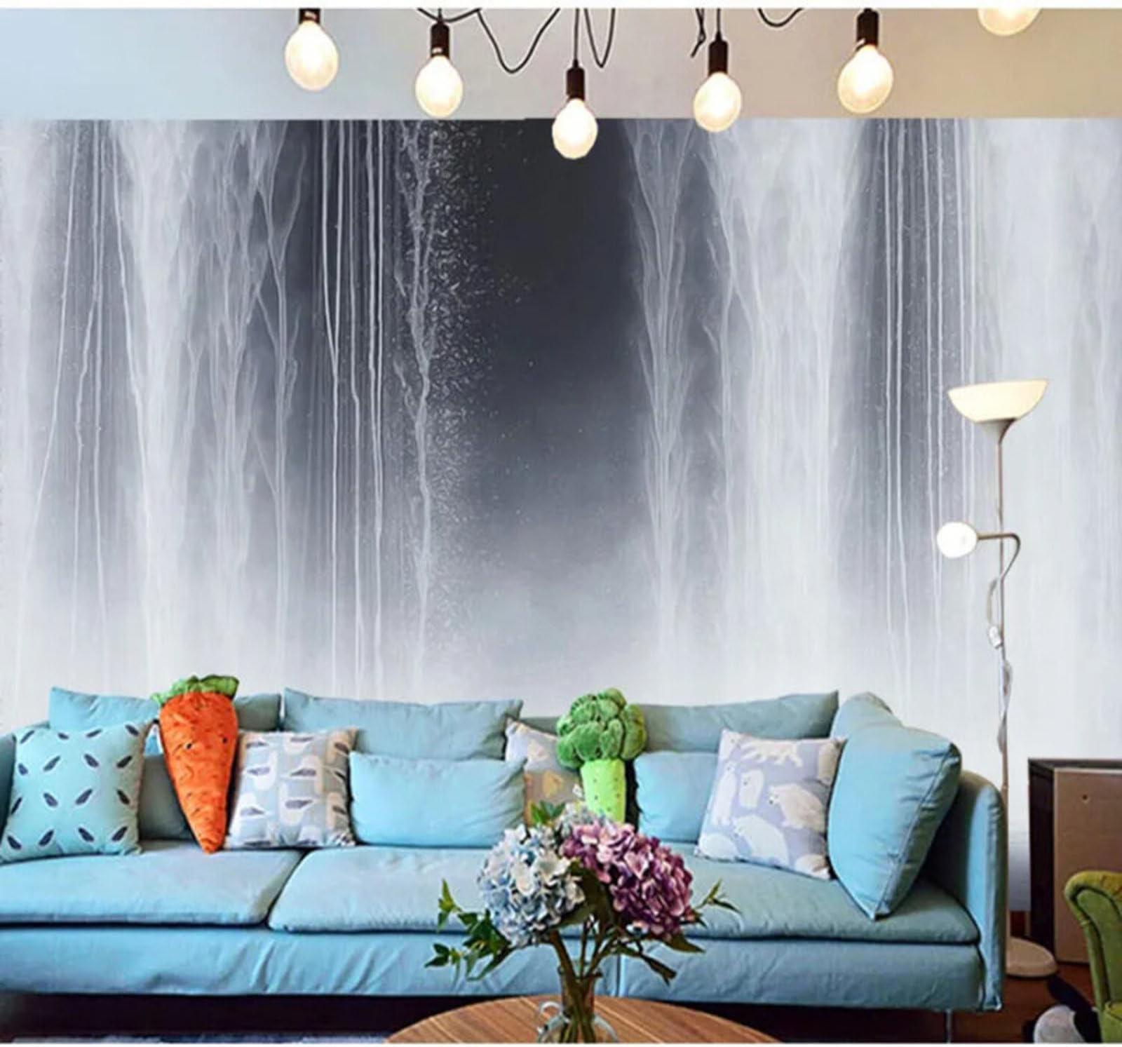Abstract Waterfall Flowing Water Nature Landscape 3D Wallpaper Easy Install Feature Office Living Room Sofa Bedroom TV Background Wall Decoration-250cm×170cm