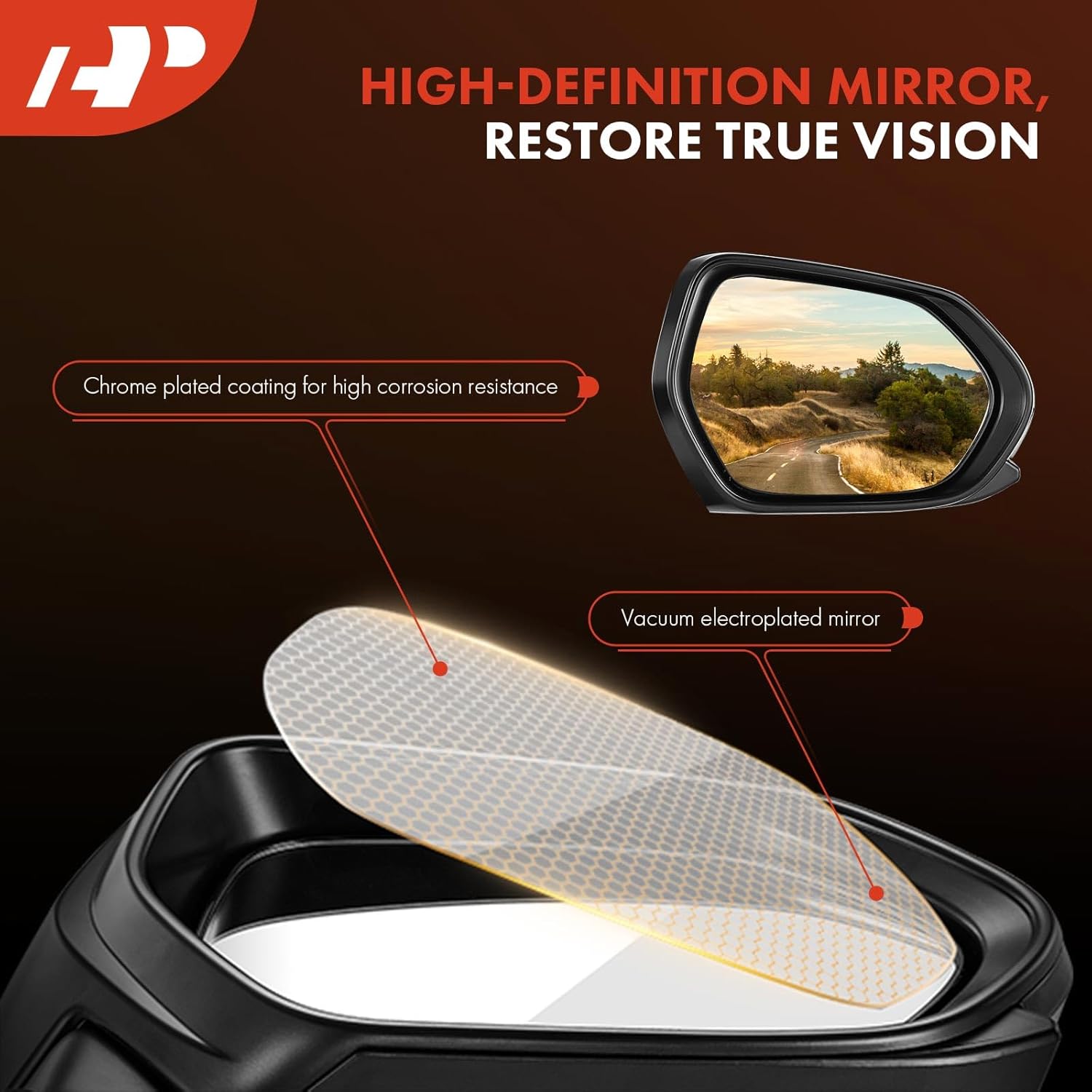 A-Premium Driver Side Power Door Mirror - Compatible with Honda Civic 2014 2015 - Non-Heated Manual Folding Black Outside Rear View Mirror