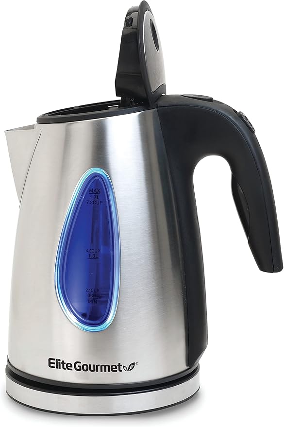 Hervidor eléctrico Elite Gourmet 1.7 litros acero inoxidable miniatura 4