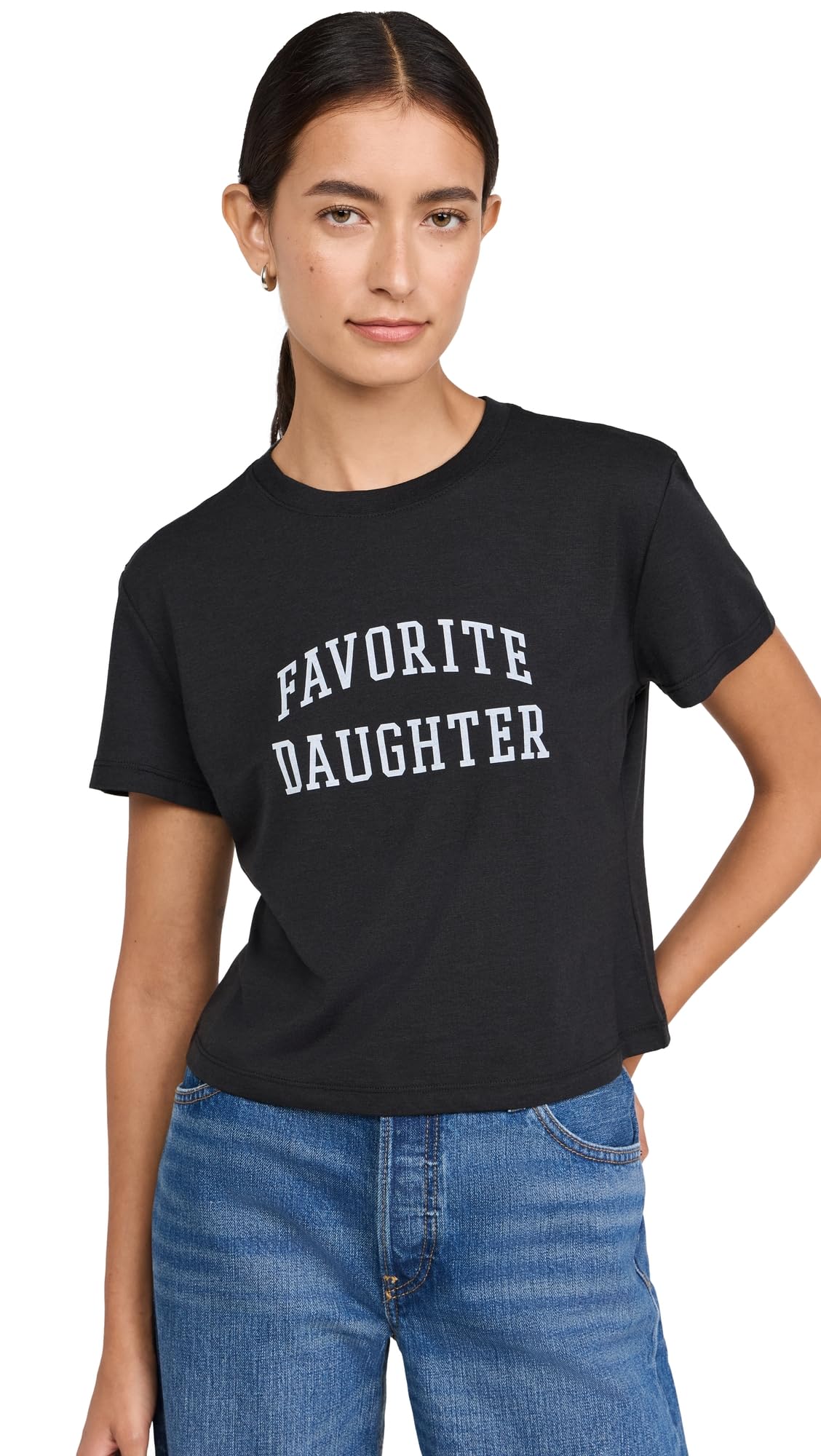 Favorite Daughter Womens Cropped Collegiate Tee