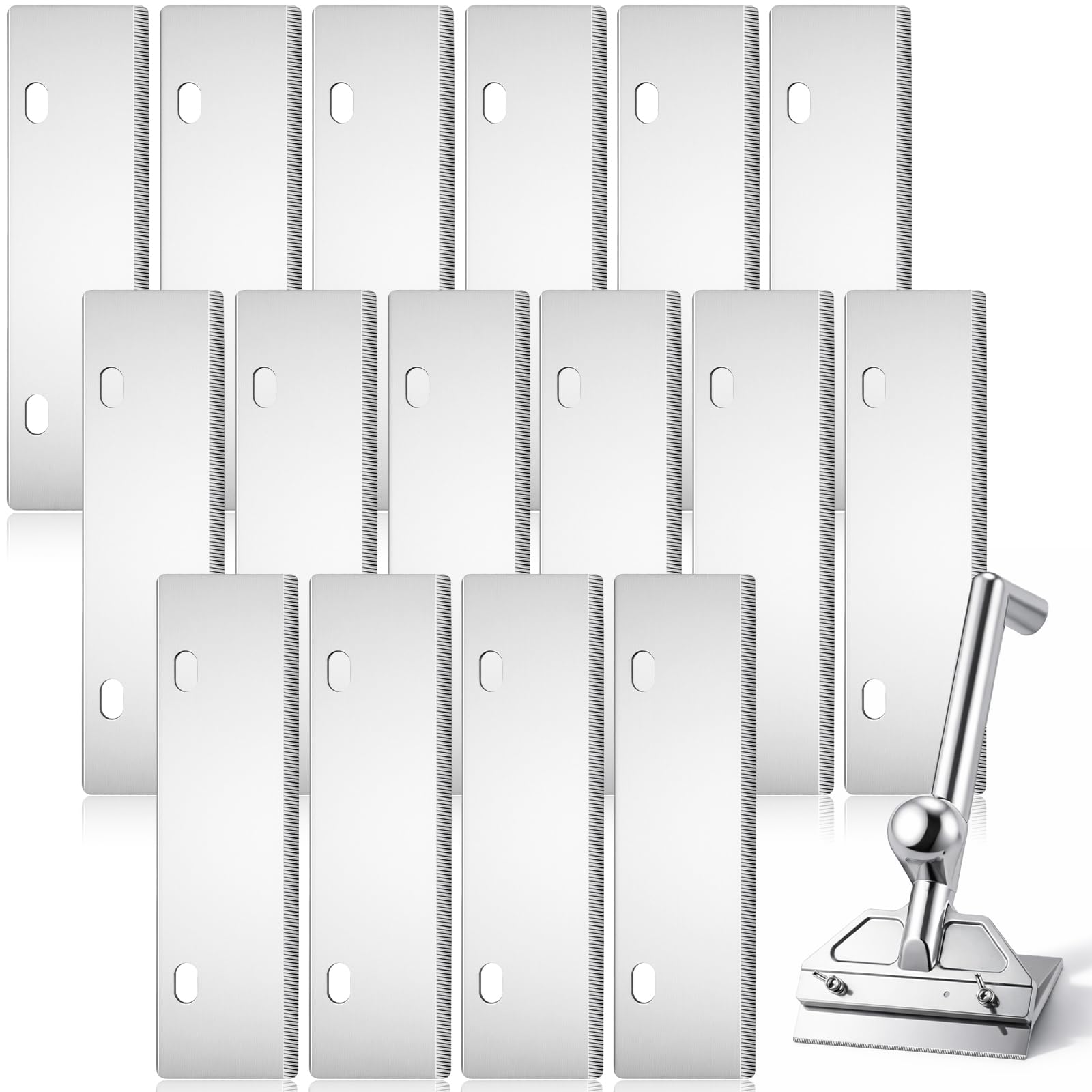 Hicarer 16 Pack 6" Stainless Steel Grill Scraper Blades for BBQ Grill Clean