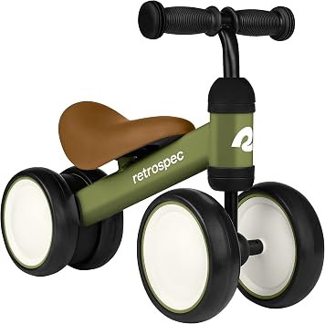 Retrospec Cricket Baby Walker Balance Bike with 4 Wheels for Ages 12-24 Months & Cricket Baby Walker Balance Bike with 4 Wheels for Ages 12-24 Months - Toddler Bicycle Toy