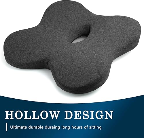 Miniatura 2 de Eyamummo - Combo de cojín de asiento y respaldo para silla de oficina, cojines ergonómicos de espuma viscoelástica pura y almohada ortopédica de