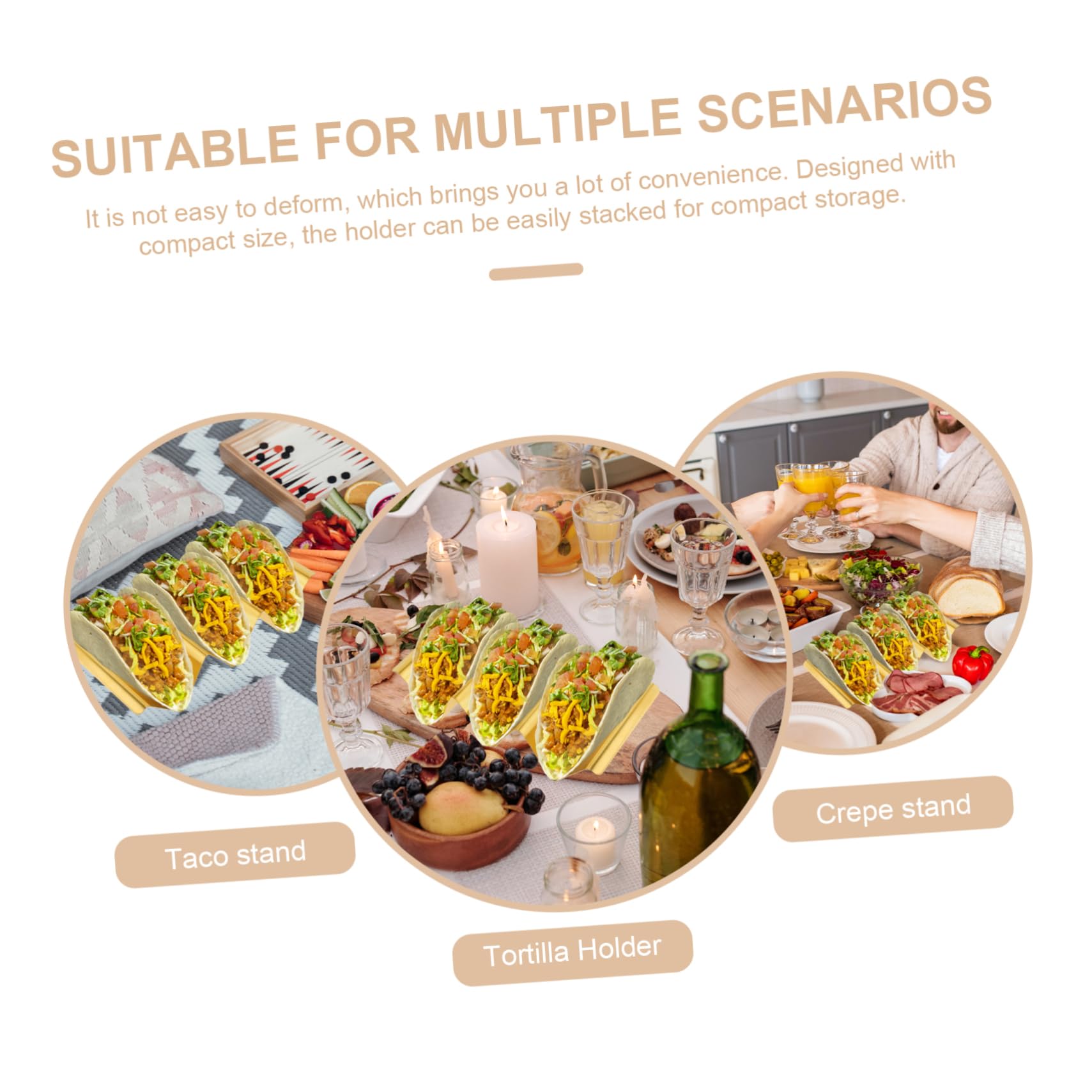 Cabilock Stainless Steel Rack Metal Taco Holder Easy to Clean and Store for Home Restaurant Use Slot Design