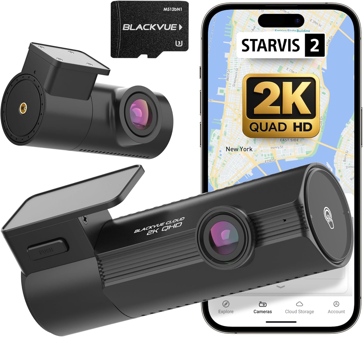 Product image of BlackVue Elite 8-2CH Dash Cam – Dual 2K QHD Front & Rear with STARVIS 2, Dual HDR, Smart Parking Mode, Event Detection, GPS, G-Sensor, USB-C