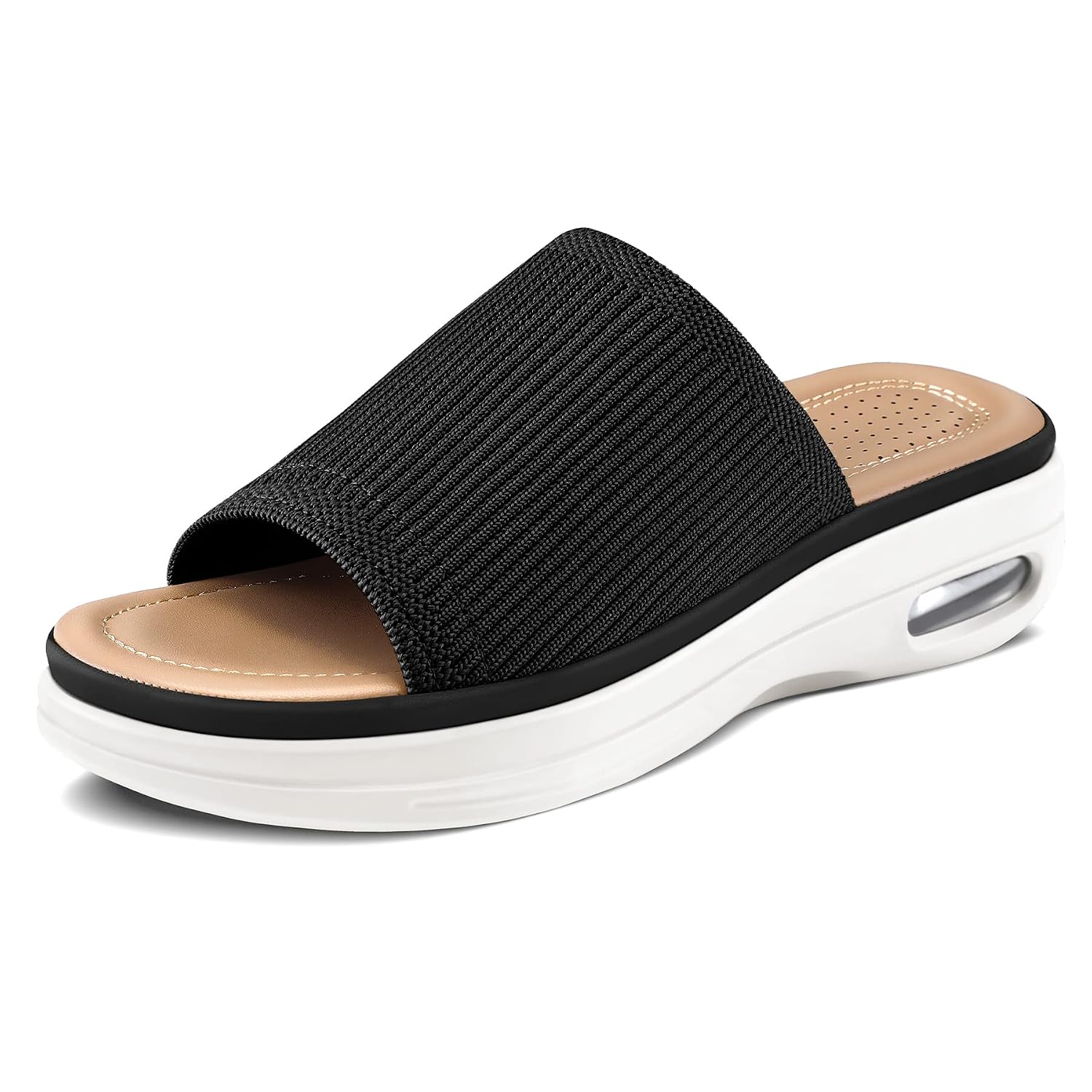 mysoft Women's Comfortable Slide Sandals Air Cushion Knit Slip On Wedge Lightweight Walking Sandals Platform Summer Shoes - Review, Price and Buying Guide