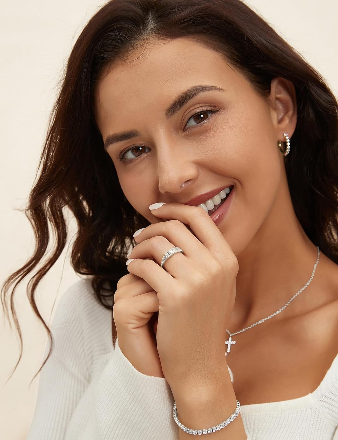 Mameloly Wedding Bands for Women 14K Gold Plated Slim Signet Ring Stackable Pave Cubic Zirconia Dainty CZ Engagement Rings for Her Size 3-12 - Image 6