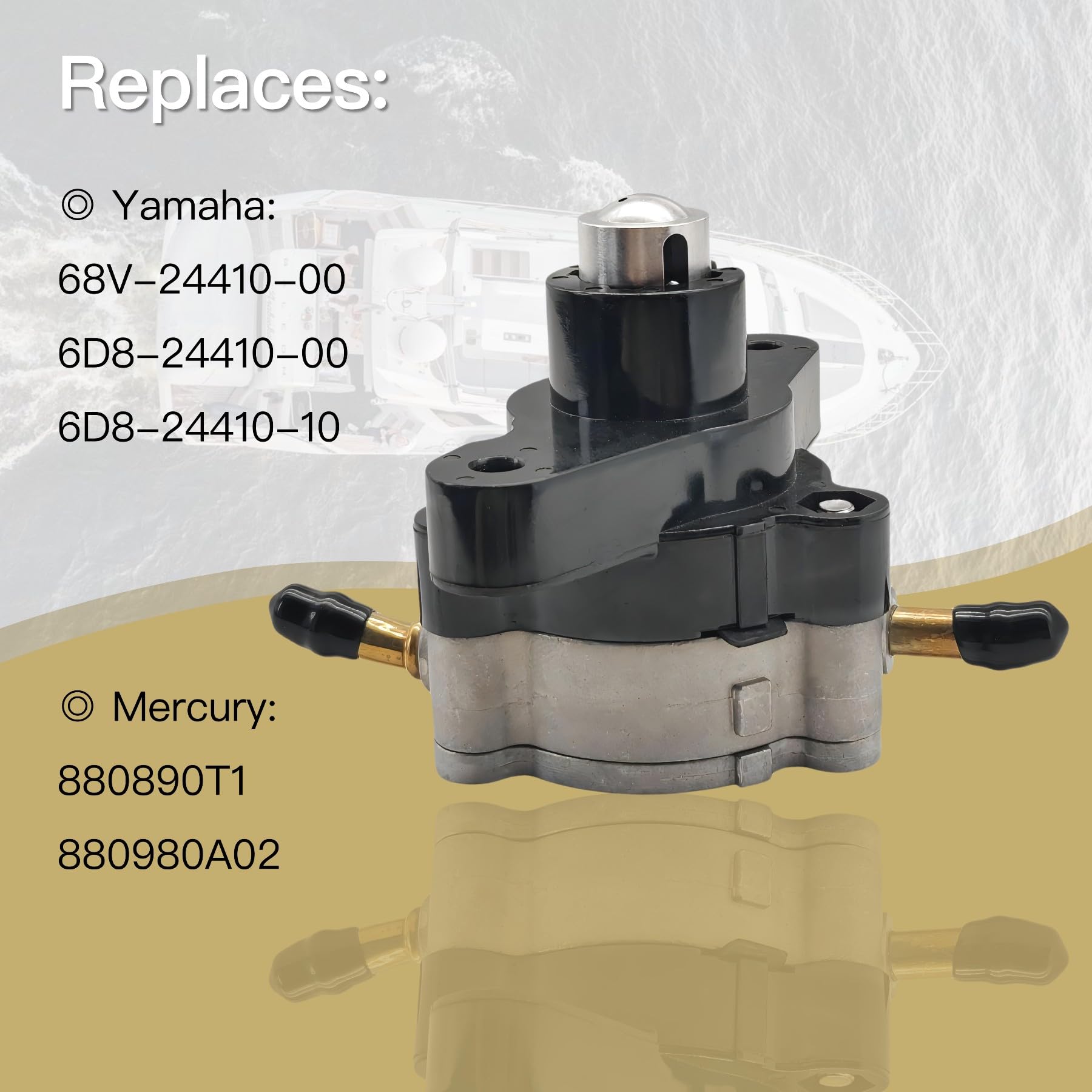 方壺 水注 YAMAHA-MERCURY FUEL PUMP Replaces: 880890T1, 68V-24410-00-00