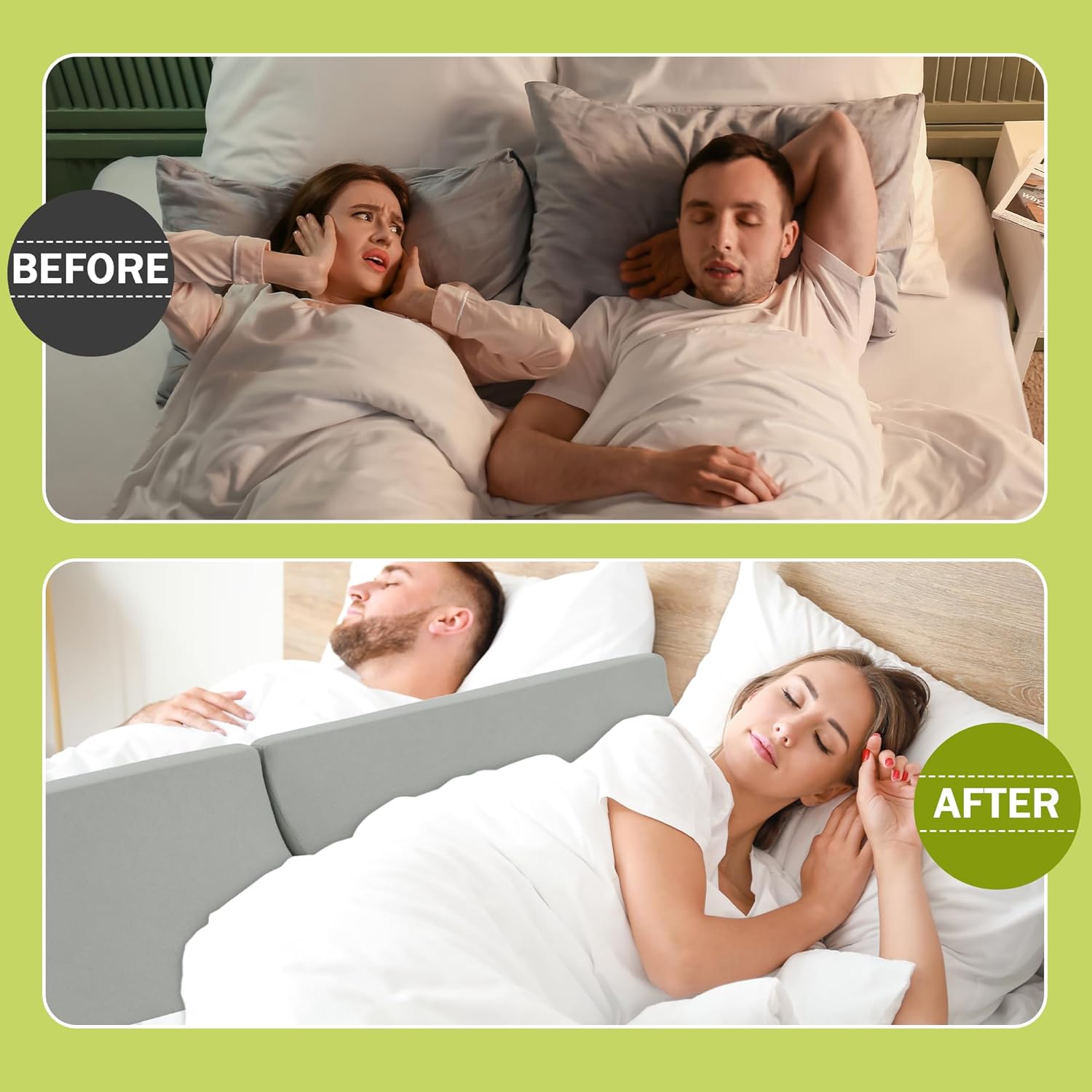 ROYALAY Adjustable Bed Divider for Co Sleeping Adults, Bed Rails with Adjustable Strap, Back Pillow for Sleeping, Foam Bumper with Washable Cover