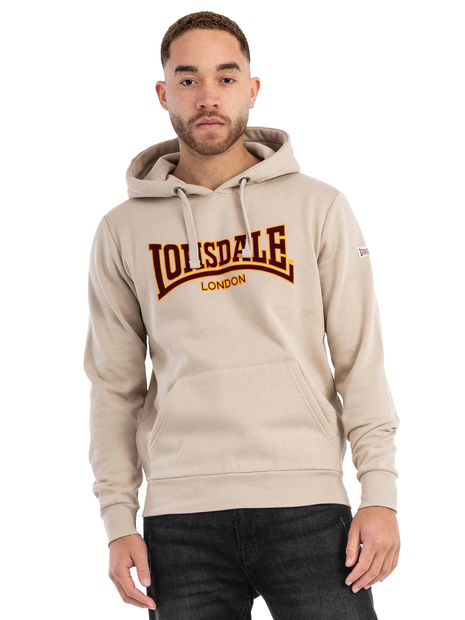 Lonsdale M?ska bluza z kapturem, Sand, L